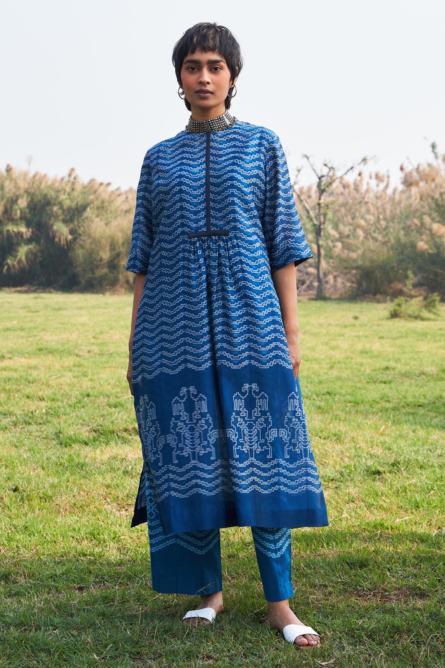 SHIBORI CENTER SLASH KAMEEZ