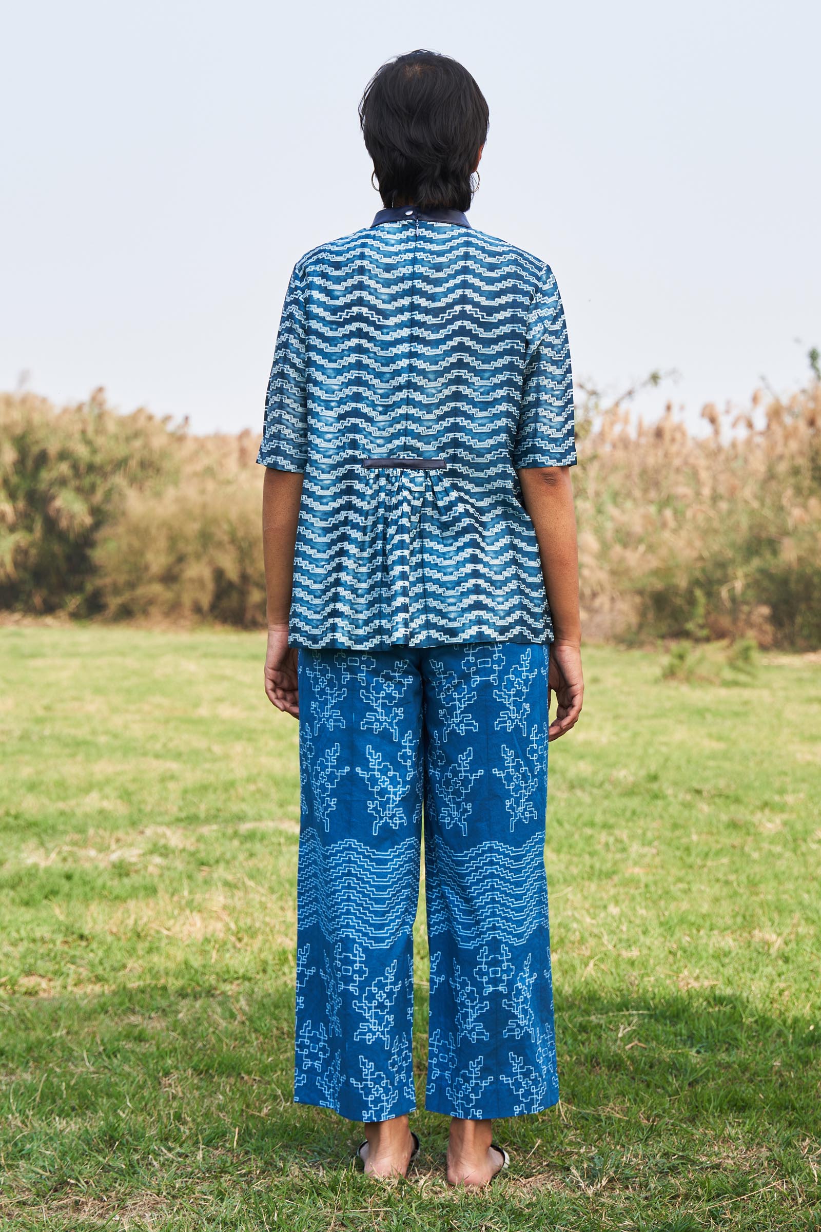 SHIBORI GATHERED BLOUSE