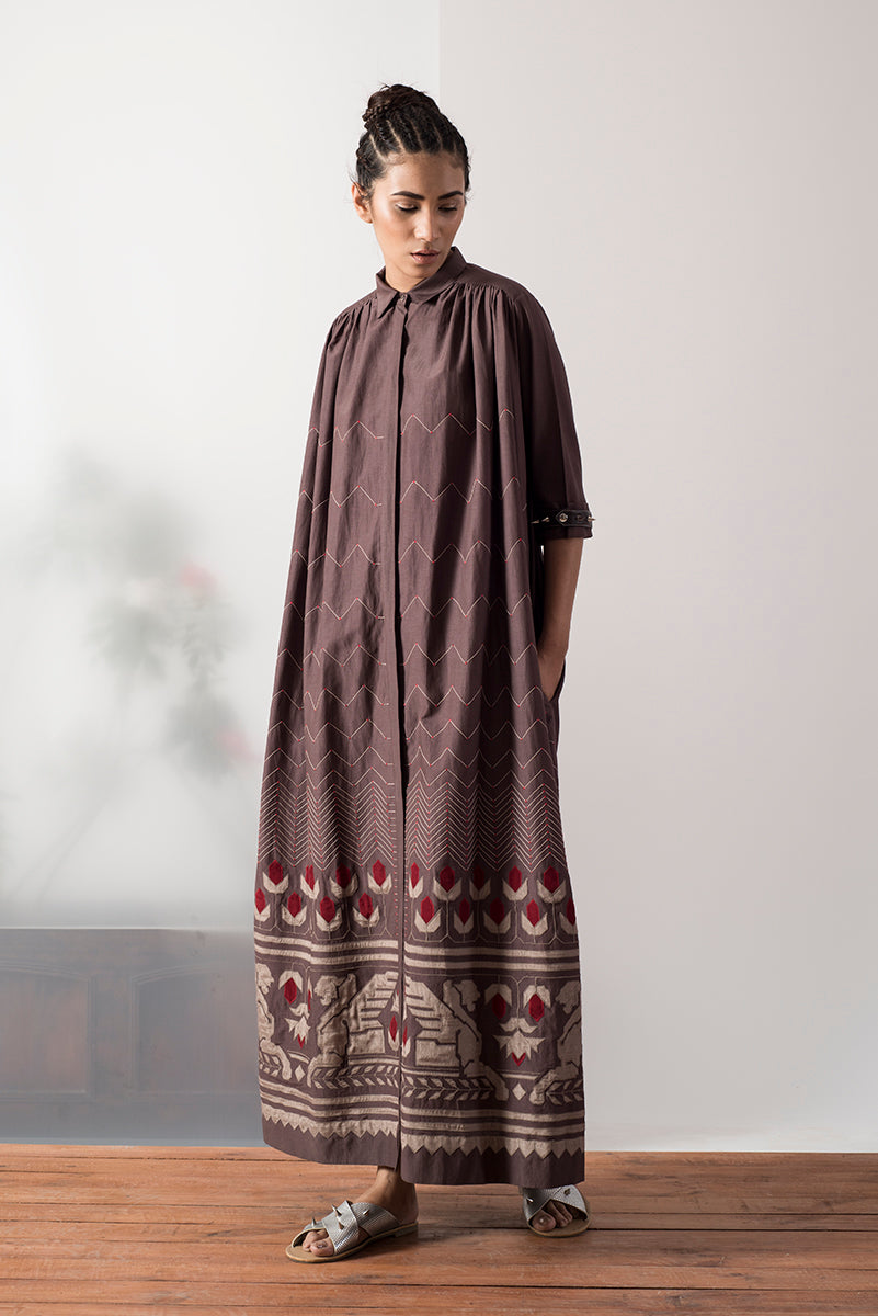 SHOULDER AND YOKE GATHER DRESS