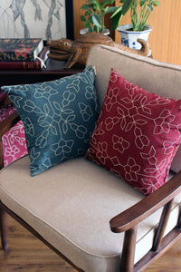 FLORAL JAAL AND STRIPE CUSHION