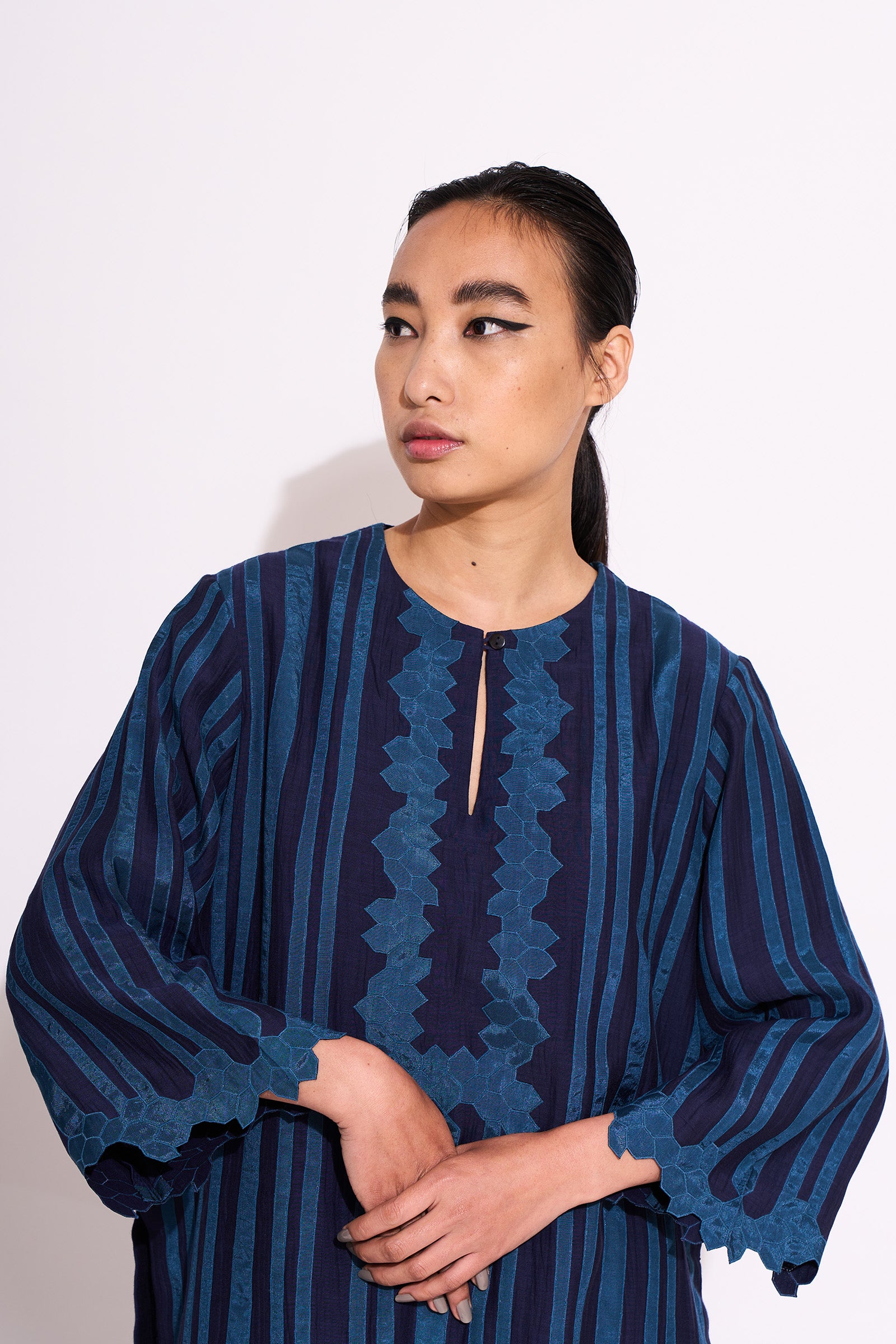 NEEL APPLIQUE' AND CUTWORK KAMEEZ