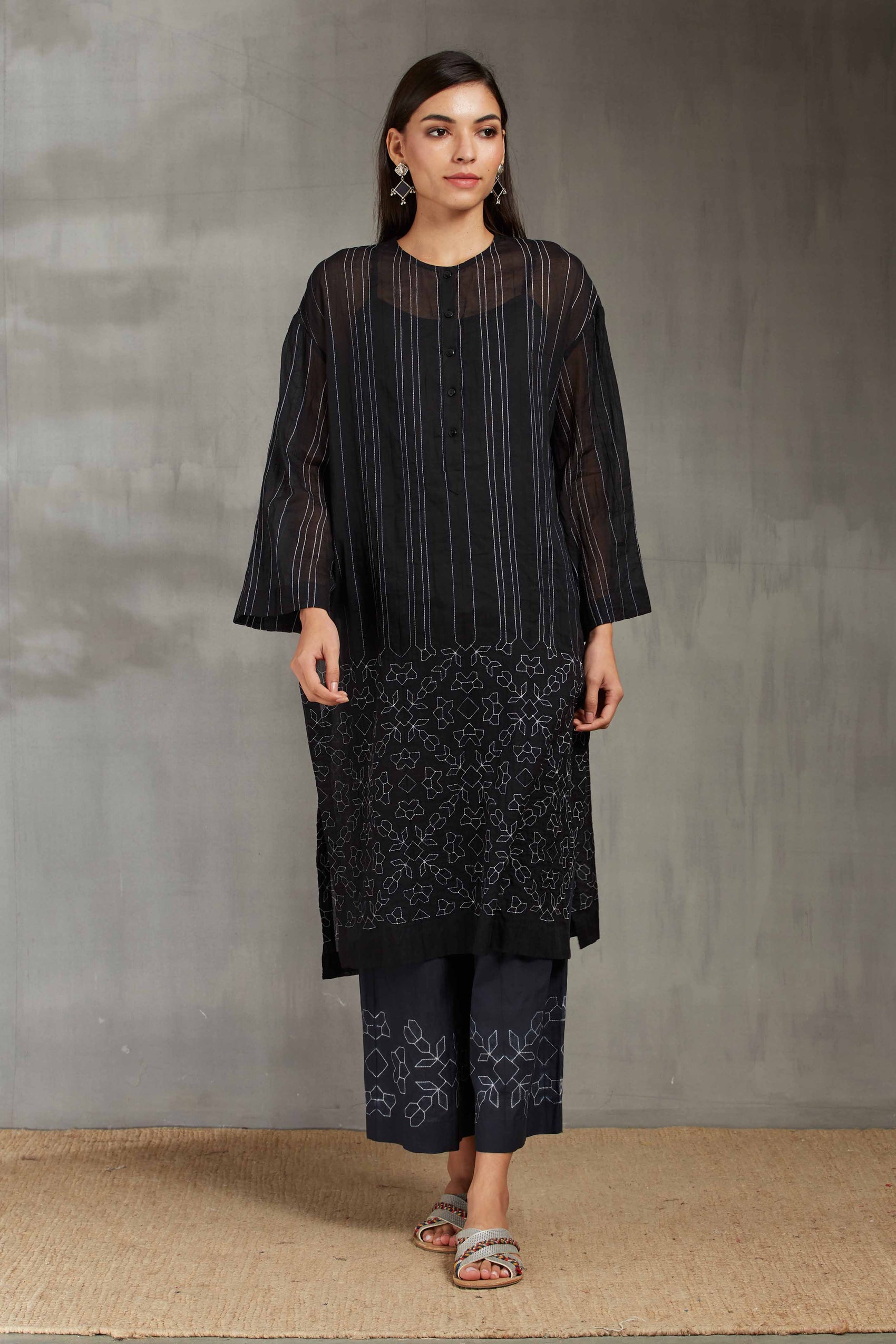 SHIBORI DROP SHOULDER KAMEEZ