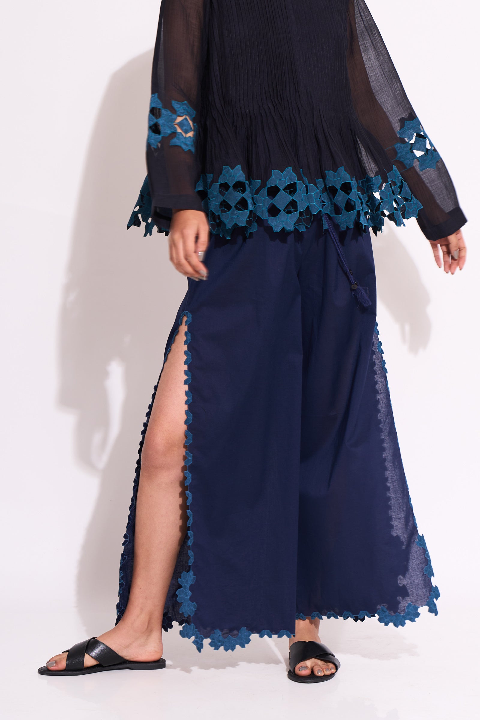 NEEL HIGH SLIT CUTWORK PANT