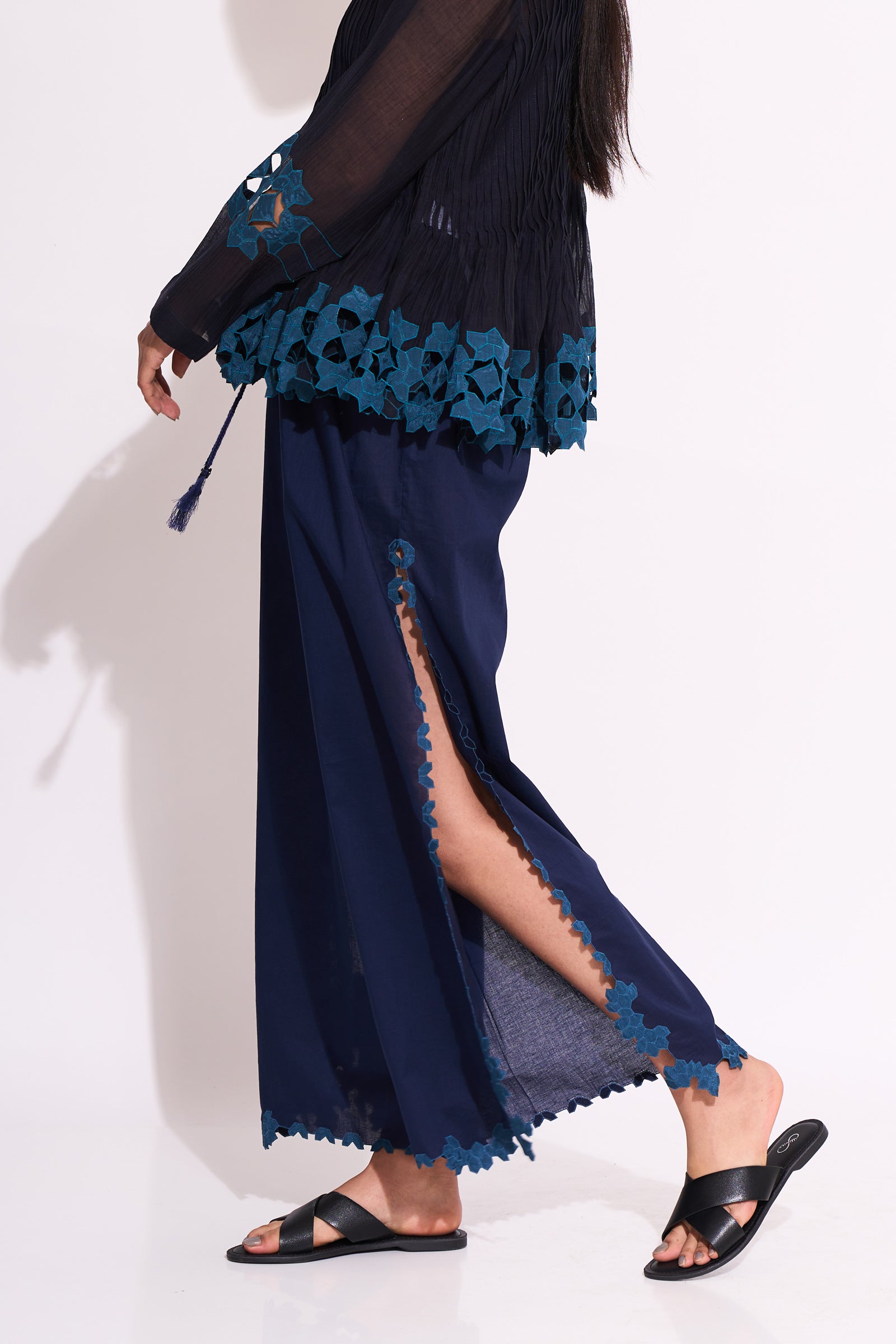 NEEL HIGH SLIT CUTWORK PANT