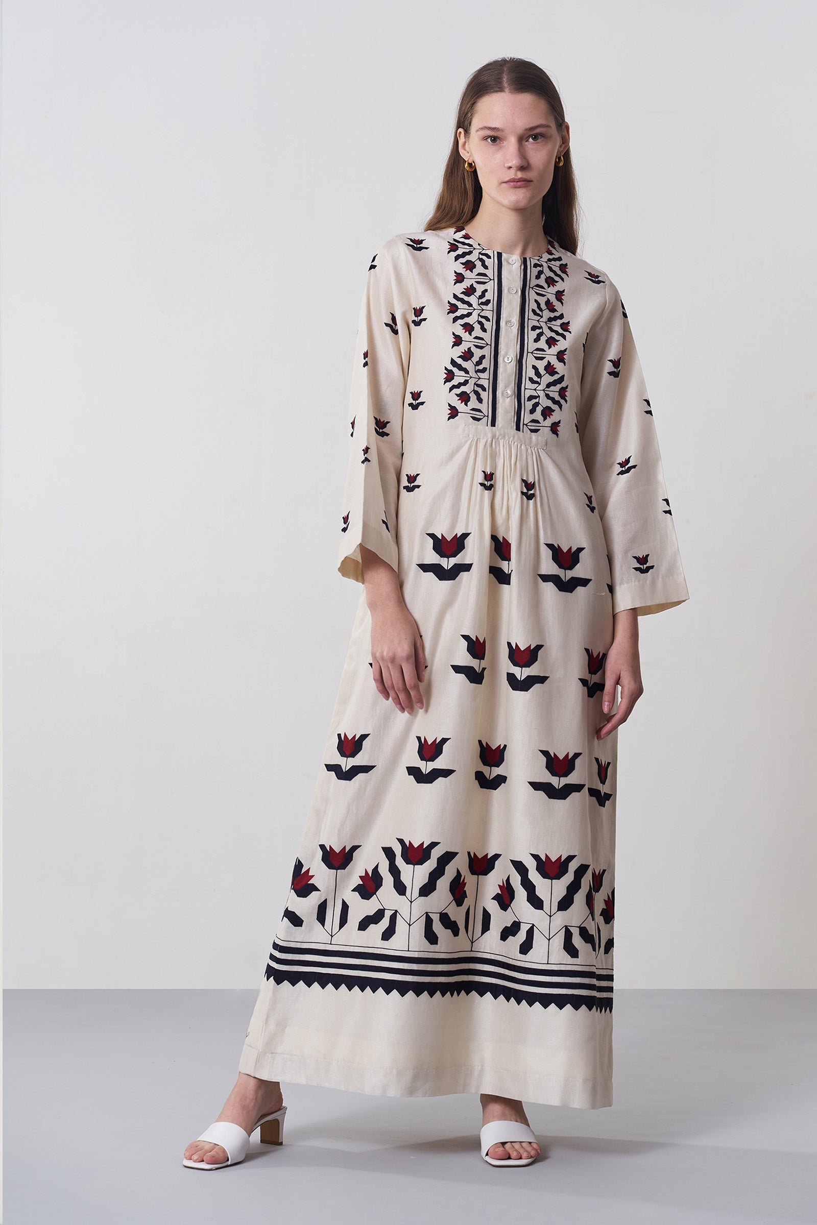 CENTRE SLASH GATHER DRESS