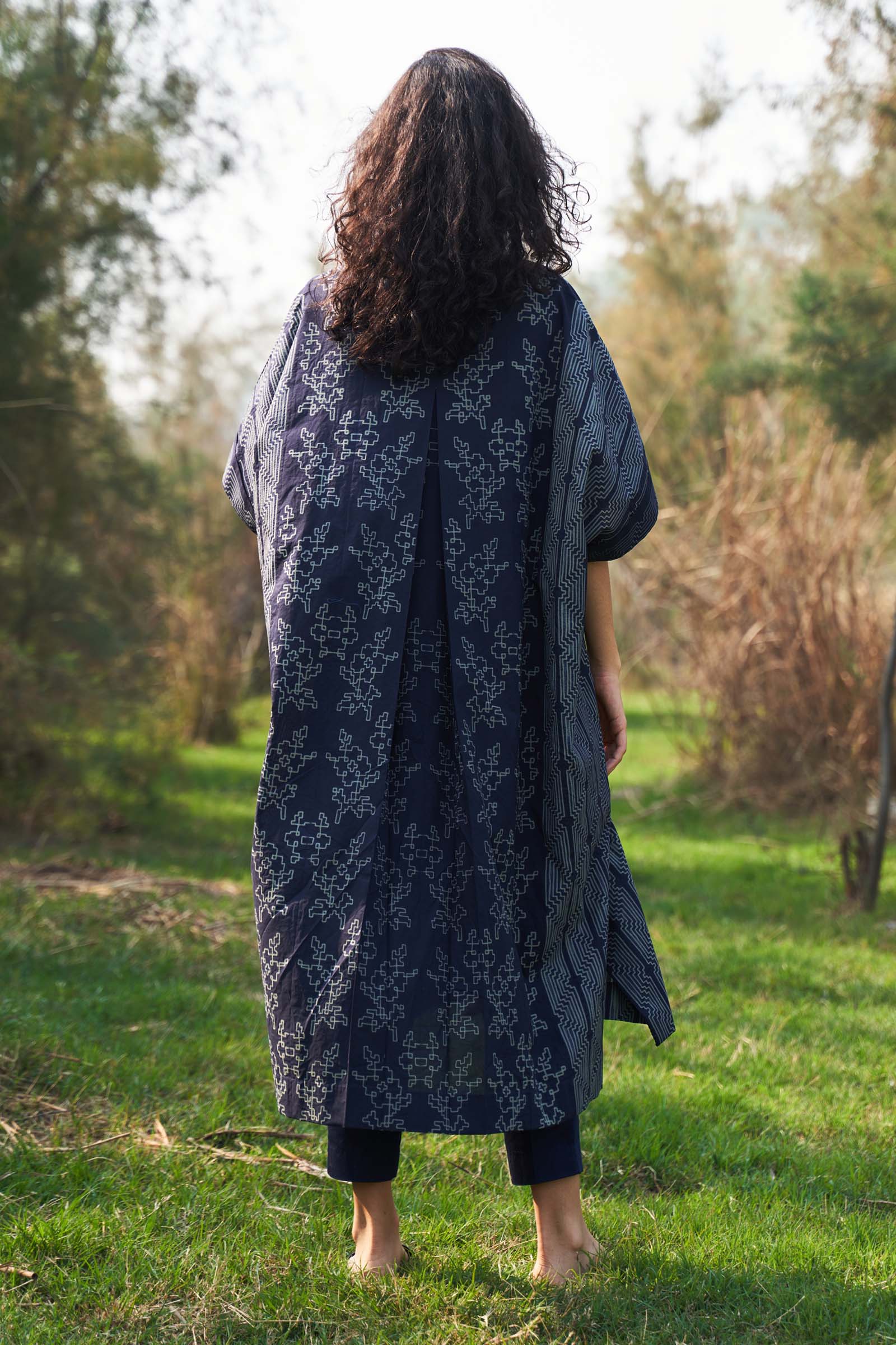 SHIBORI PLEATED KAFTAN