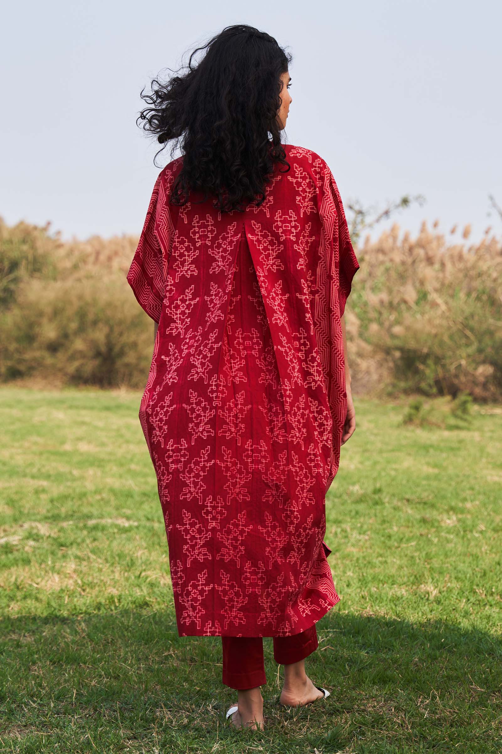 SHIBORI PLEATED KAFTAN