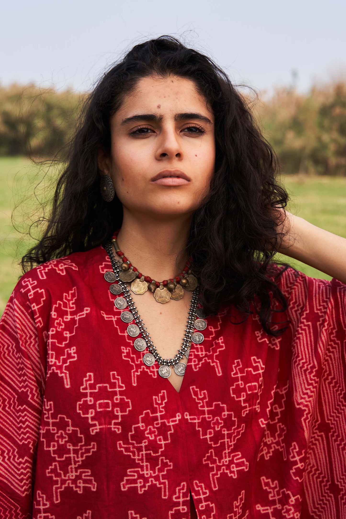 SHIBORI PLEATED KAFTAN