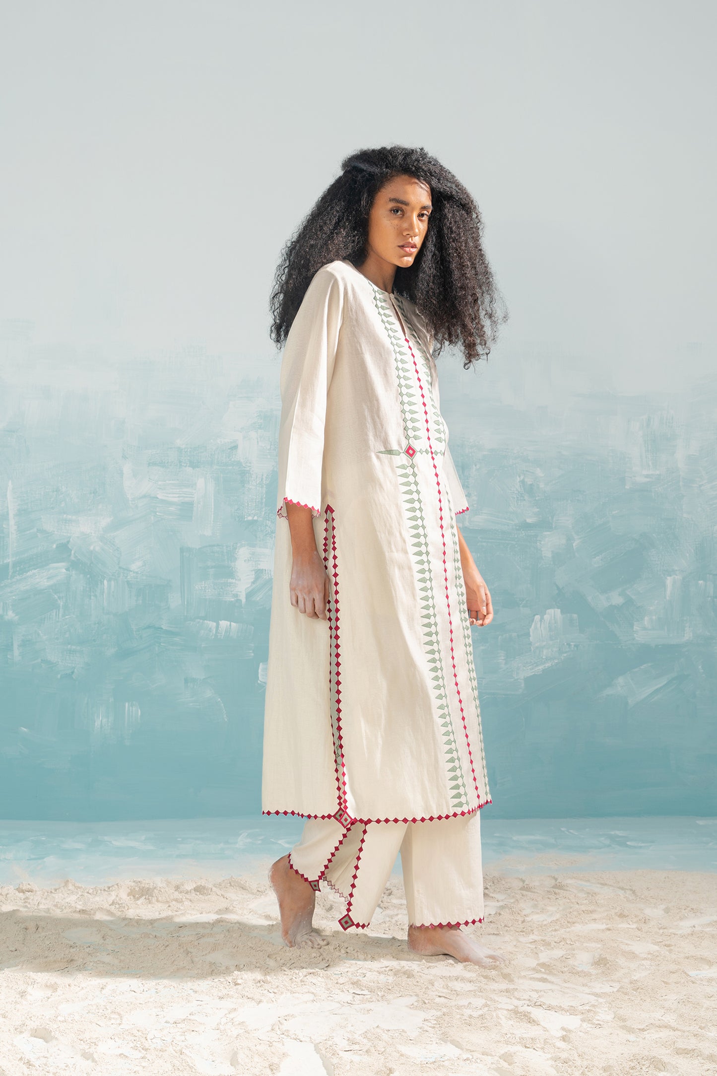 NILE MILD A-LINE TRIBAL KAMEEZ
