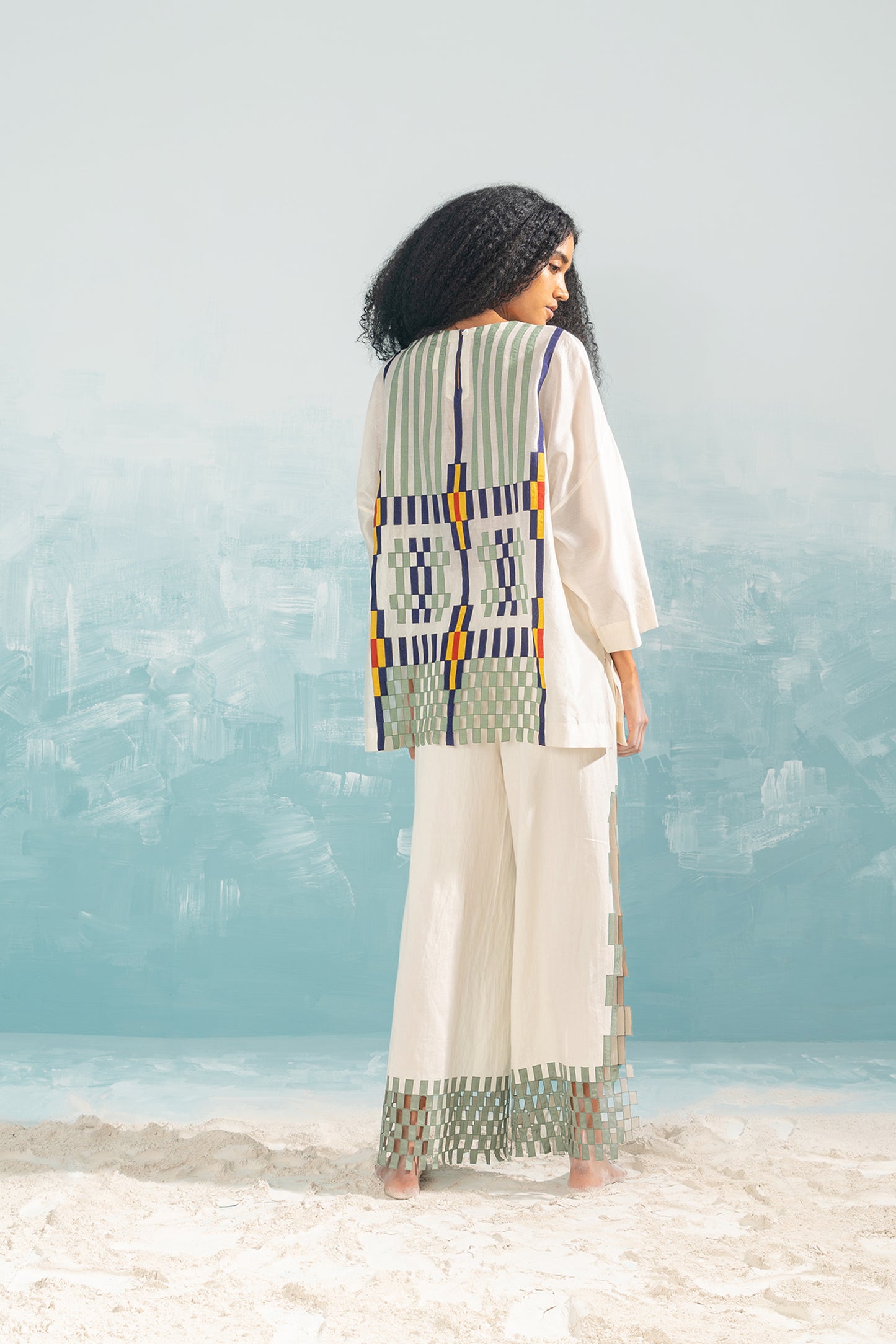 NILE PANELLED CUTWORK SHIRT