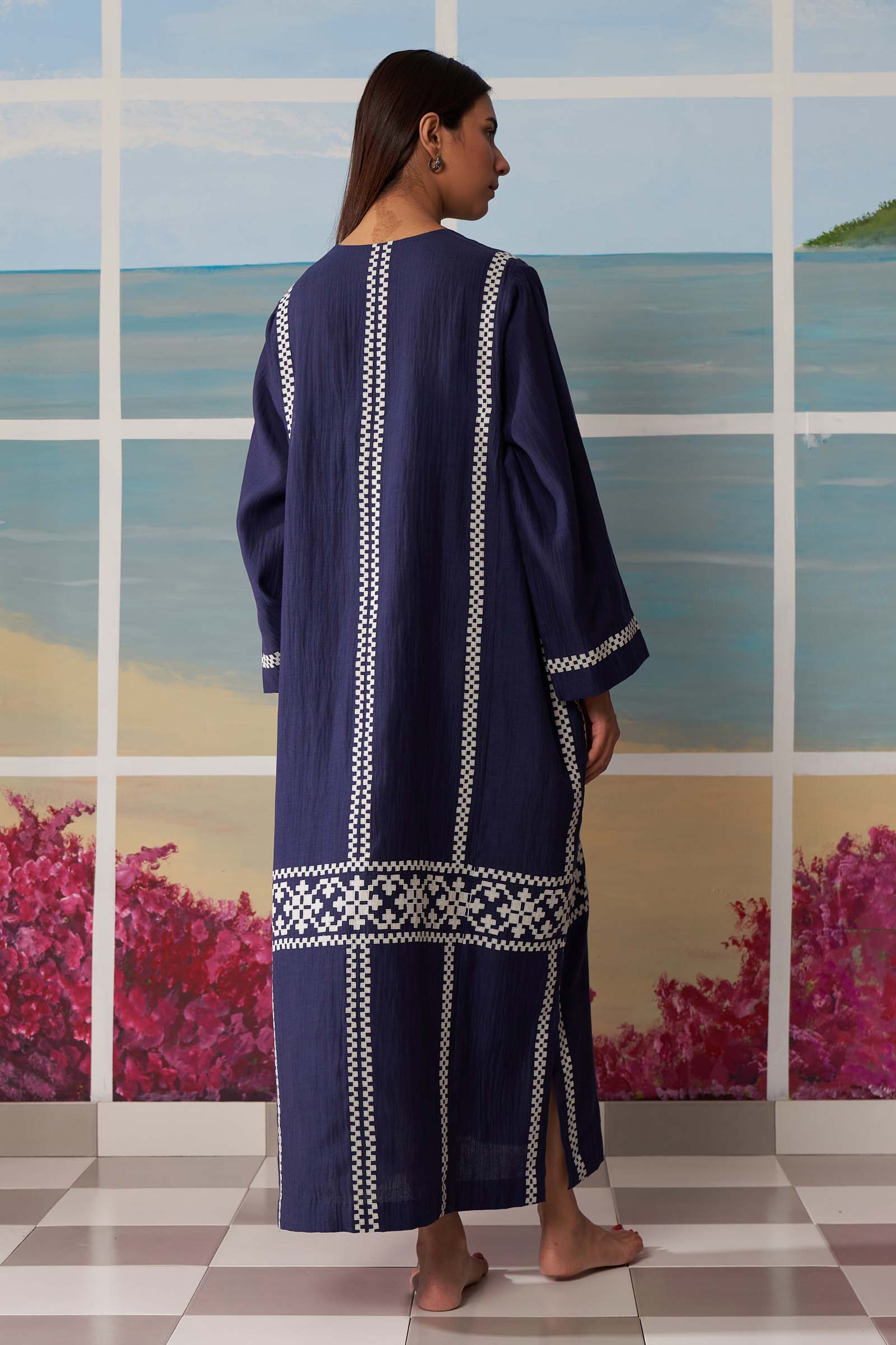 PANELLED KAFTAN DRESS