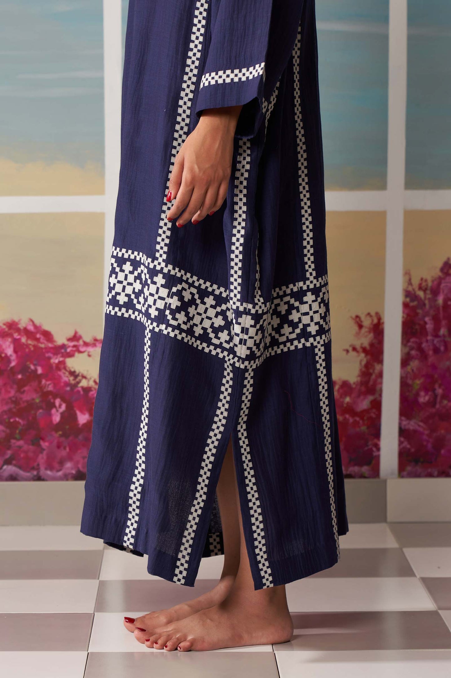 PANELLED KAFTAN DRESS