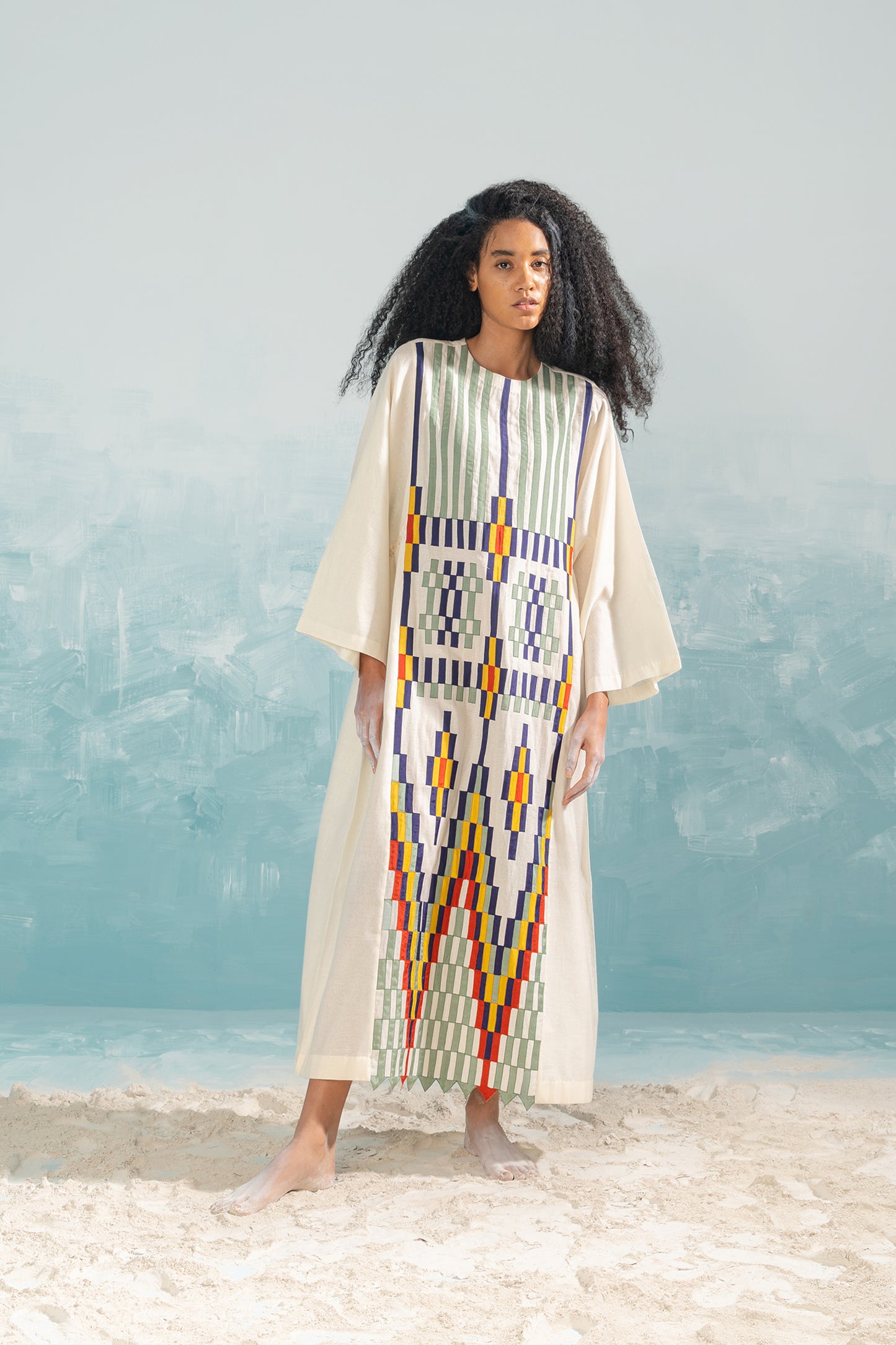 NILE PANELLED KAFTAN DRESS
