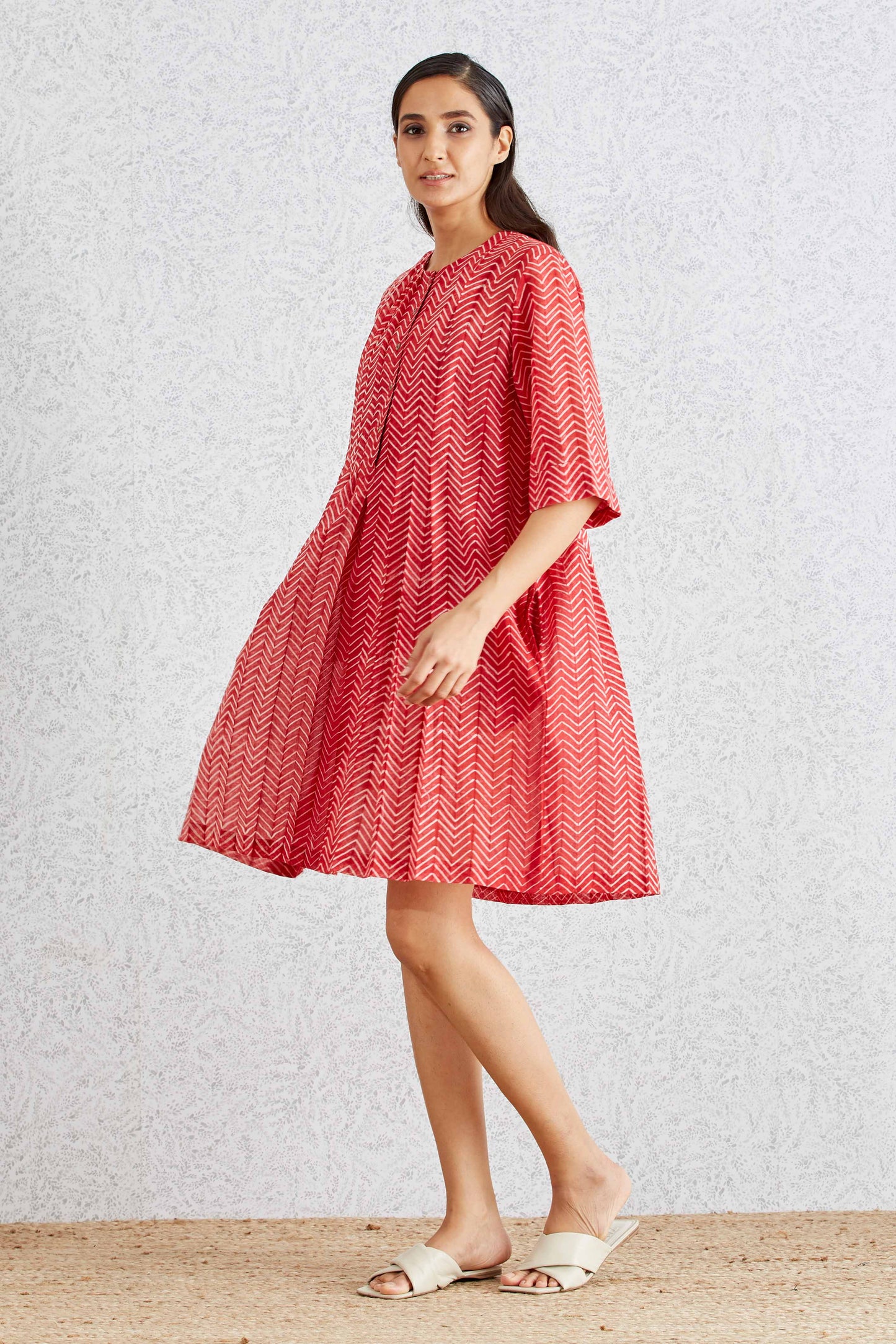 SHIBORI PLEATED DRESS