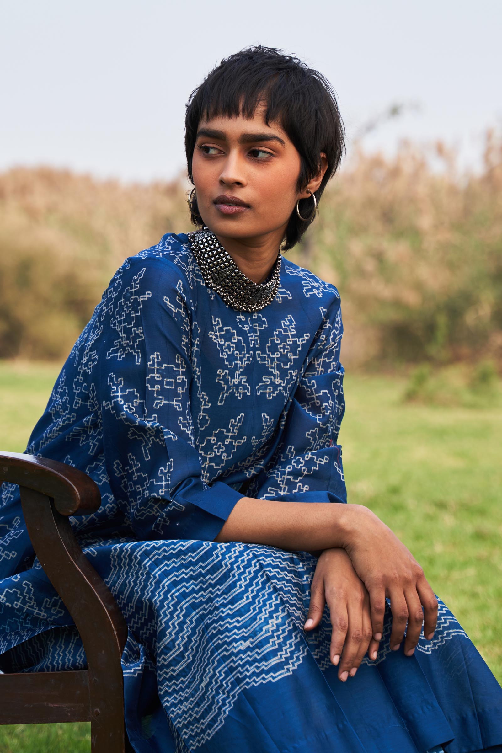SHIBORI PLEATED TUNIC