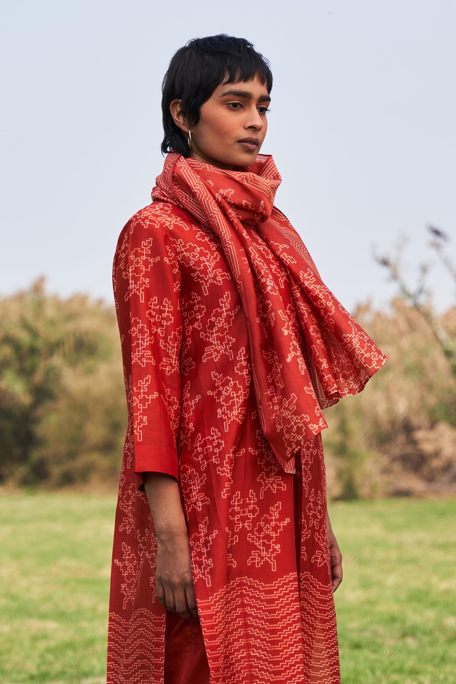 SHIBORI PLEATED TUNIC