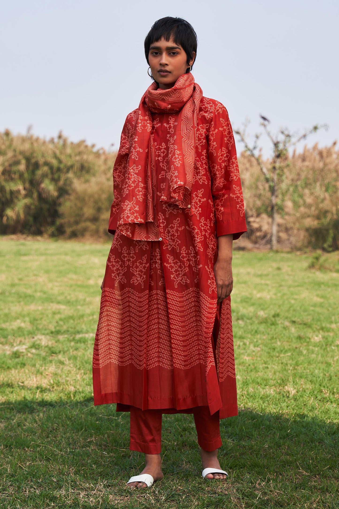 SHIBORI PLEATED TUNIC