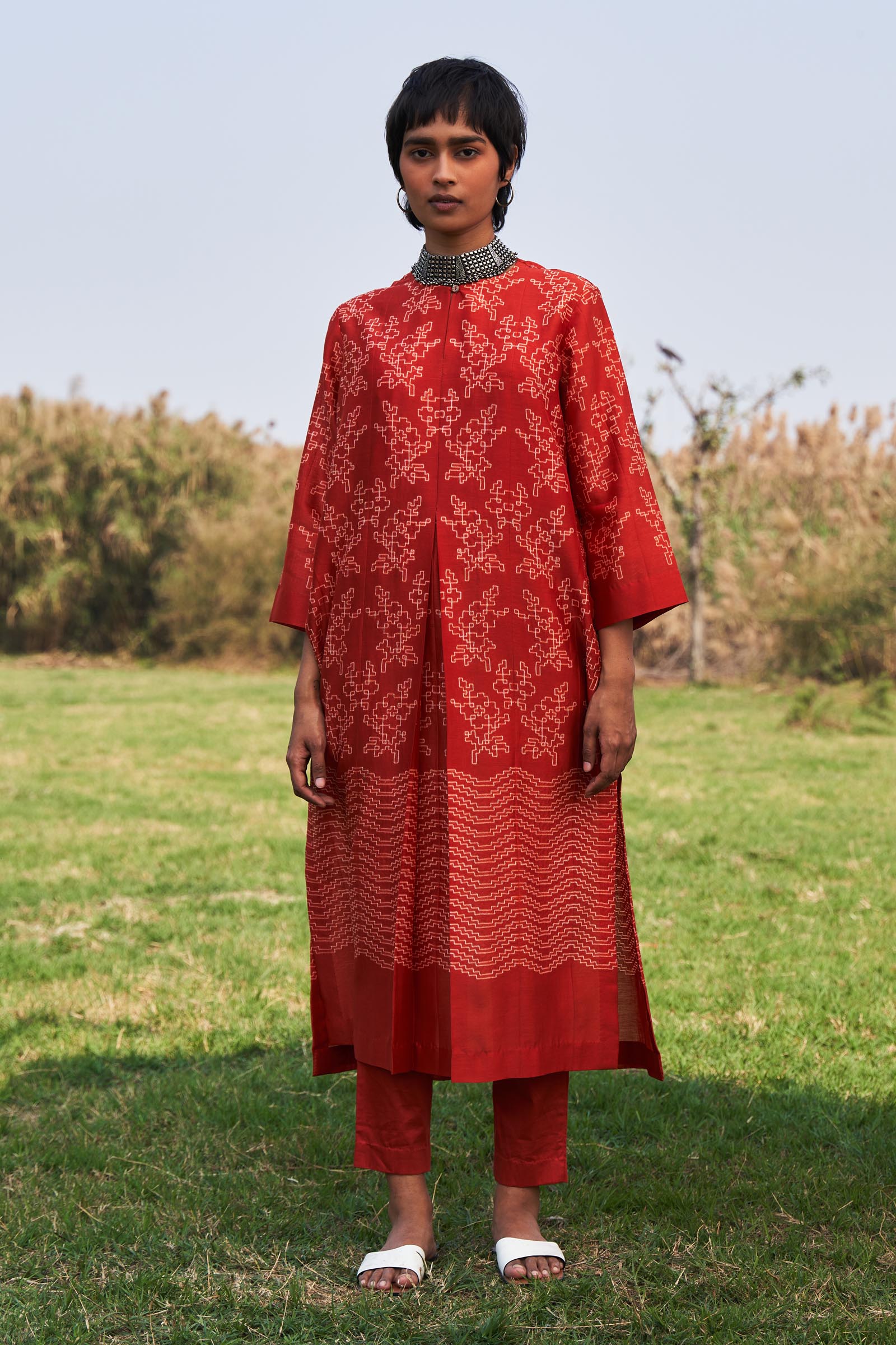 SHIBORI PLEATED TUNIC