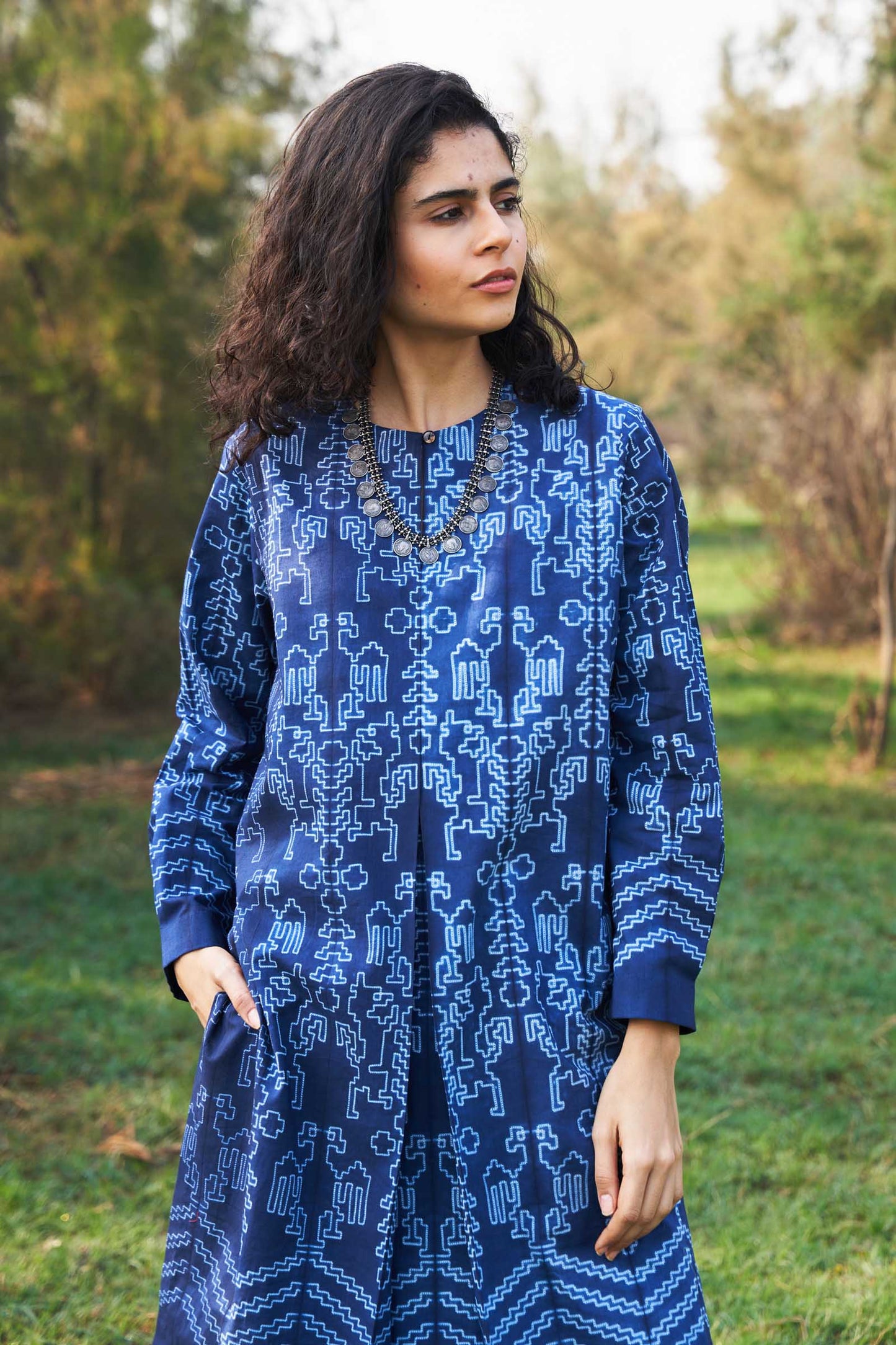 SHIBORI PLEATED TUNIC