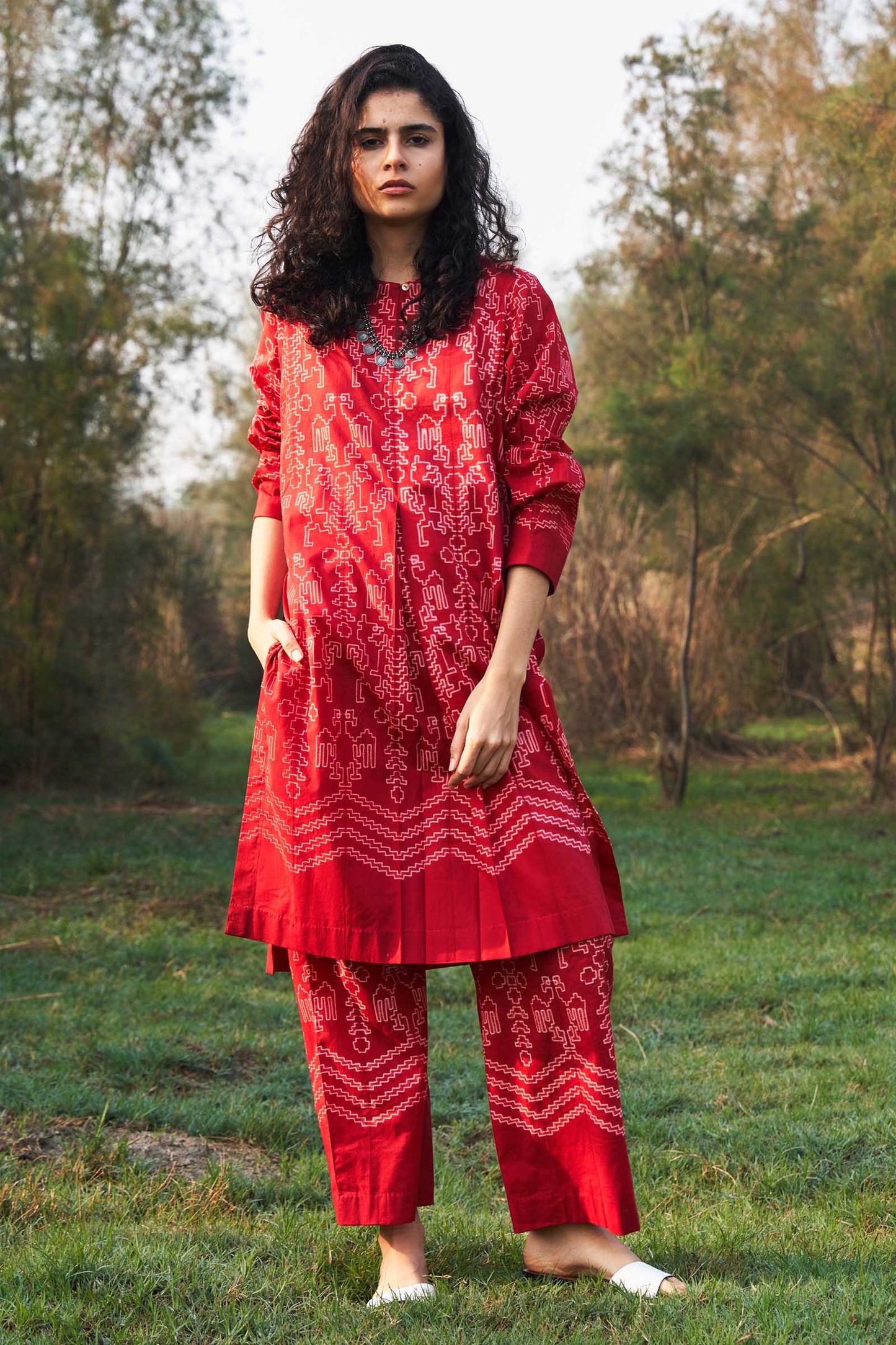 SHIBORI PLEATED TUNIC