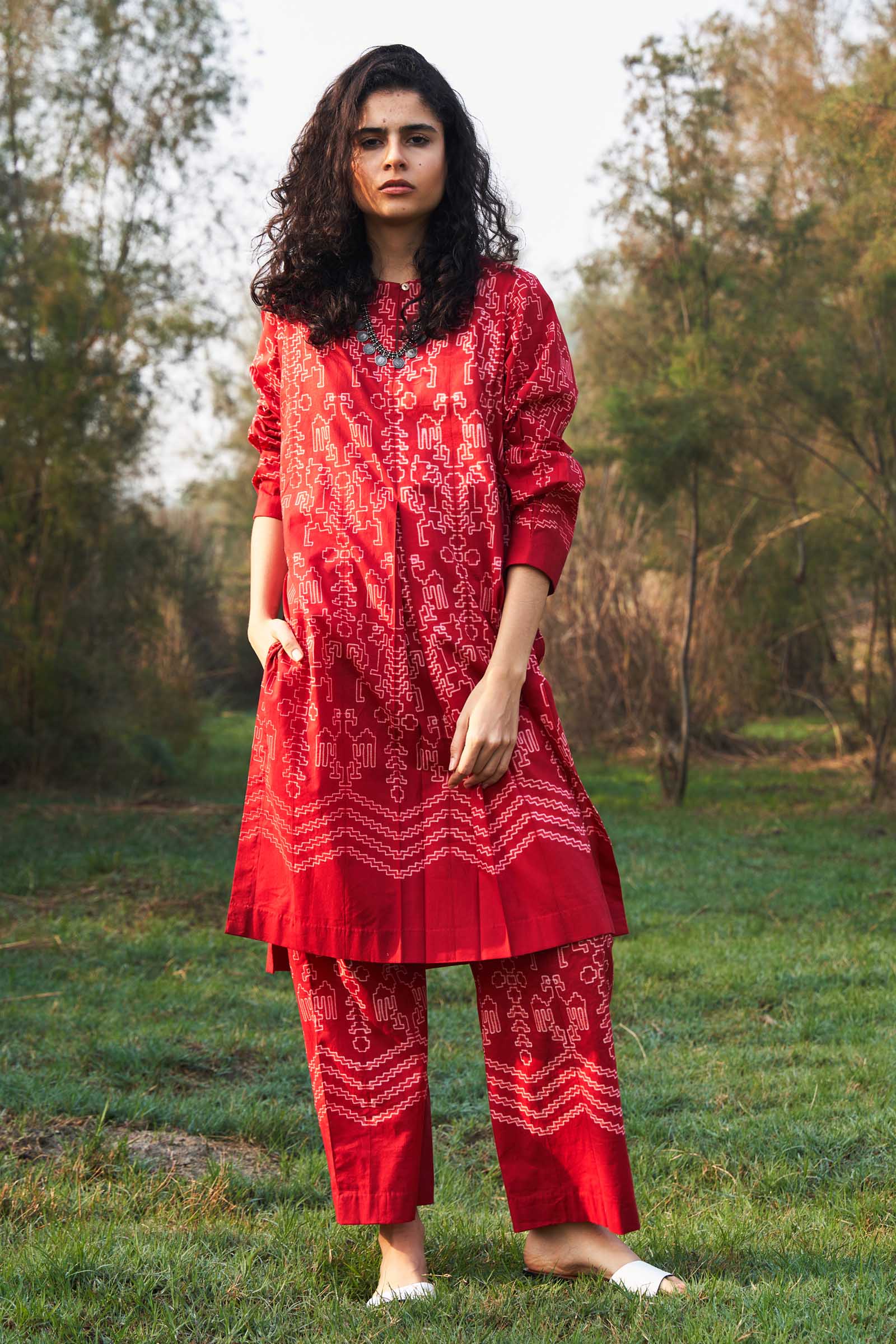 SHIBORI PLEATED TUNIC