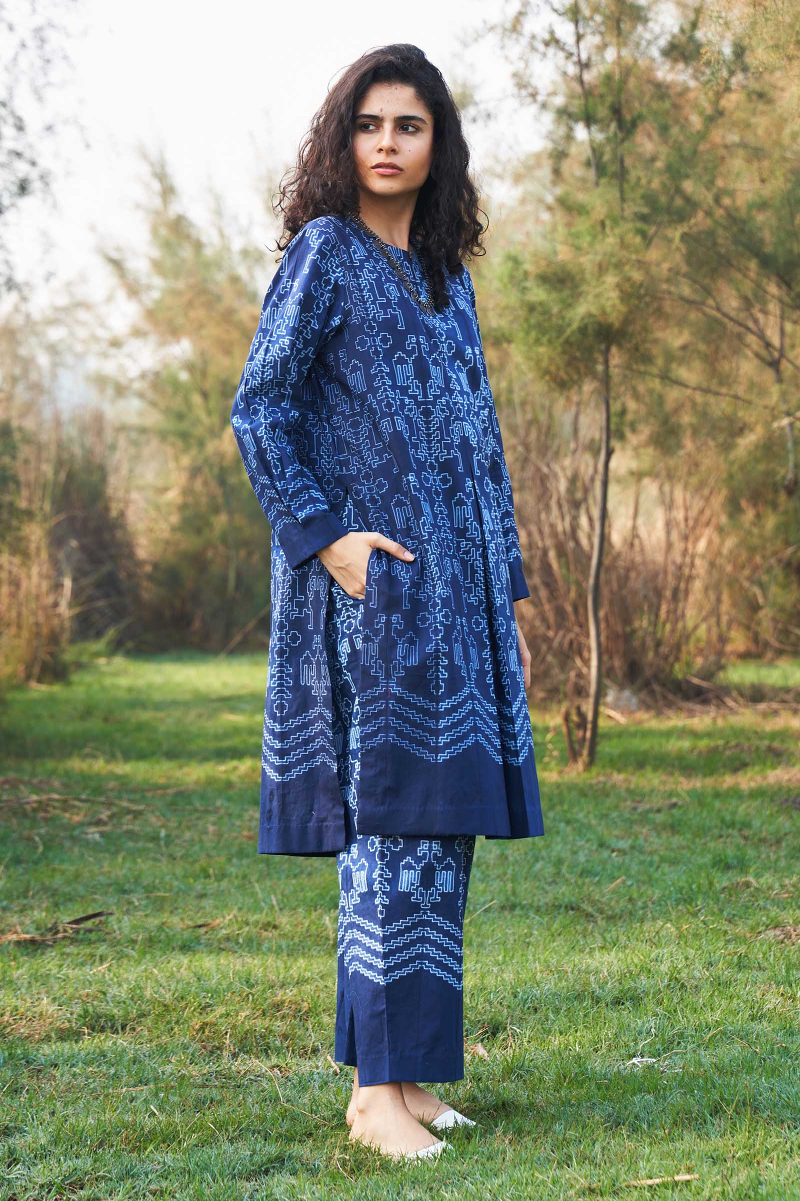 SHIBORI PLEATED TUNIC