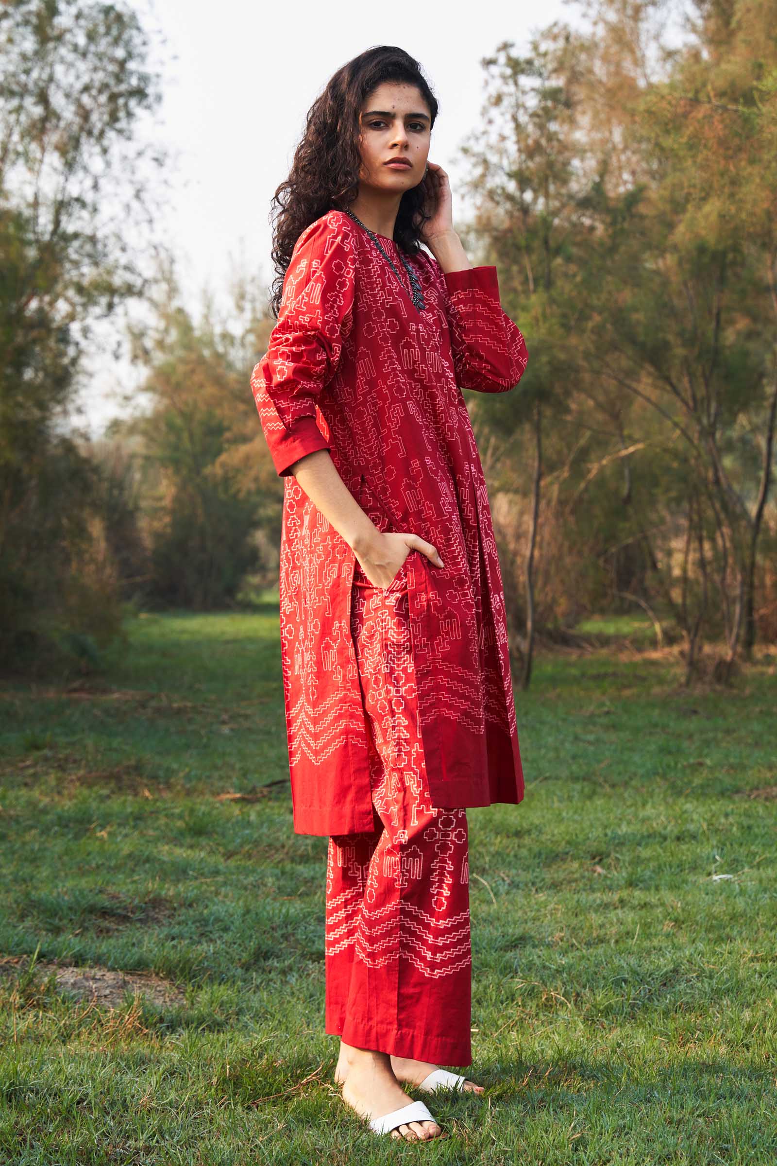 SHIBORI PLEATED TUNIC