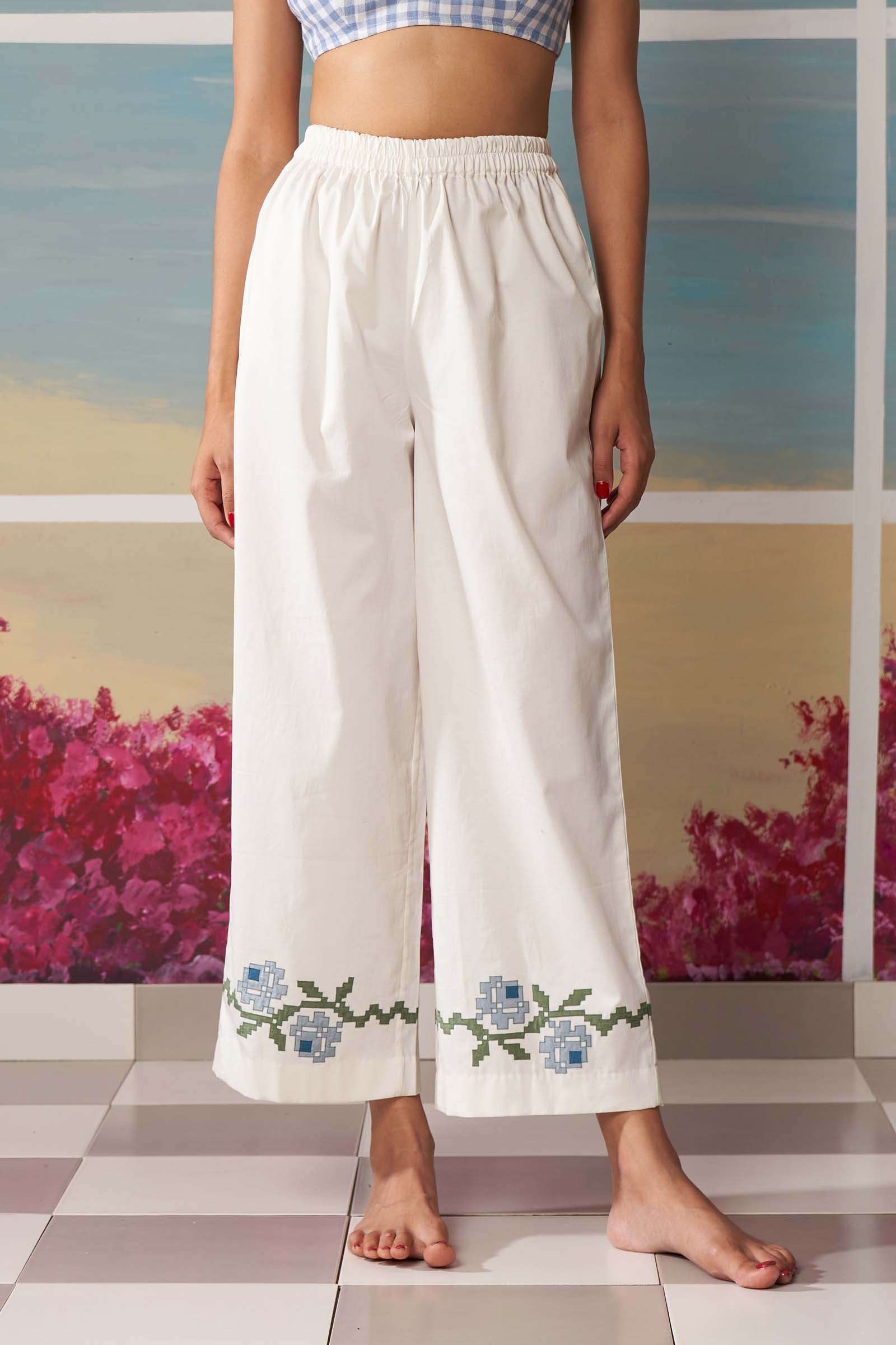 APPLIQUÉ PANT (SKY)