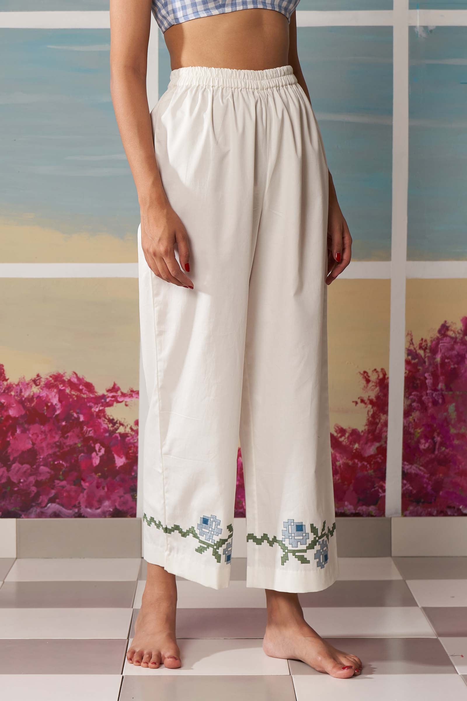 APPLIQUÉ PANT (SKY)