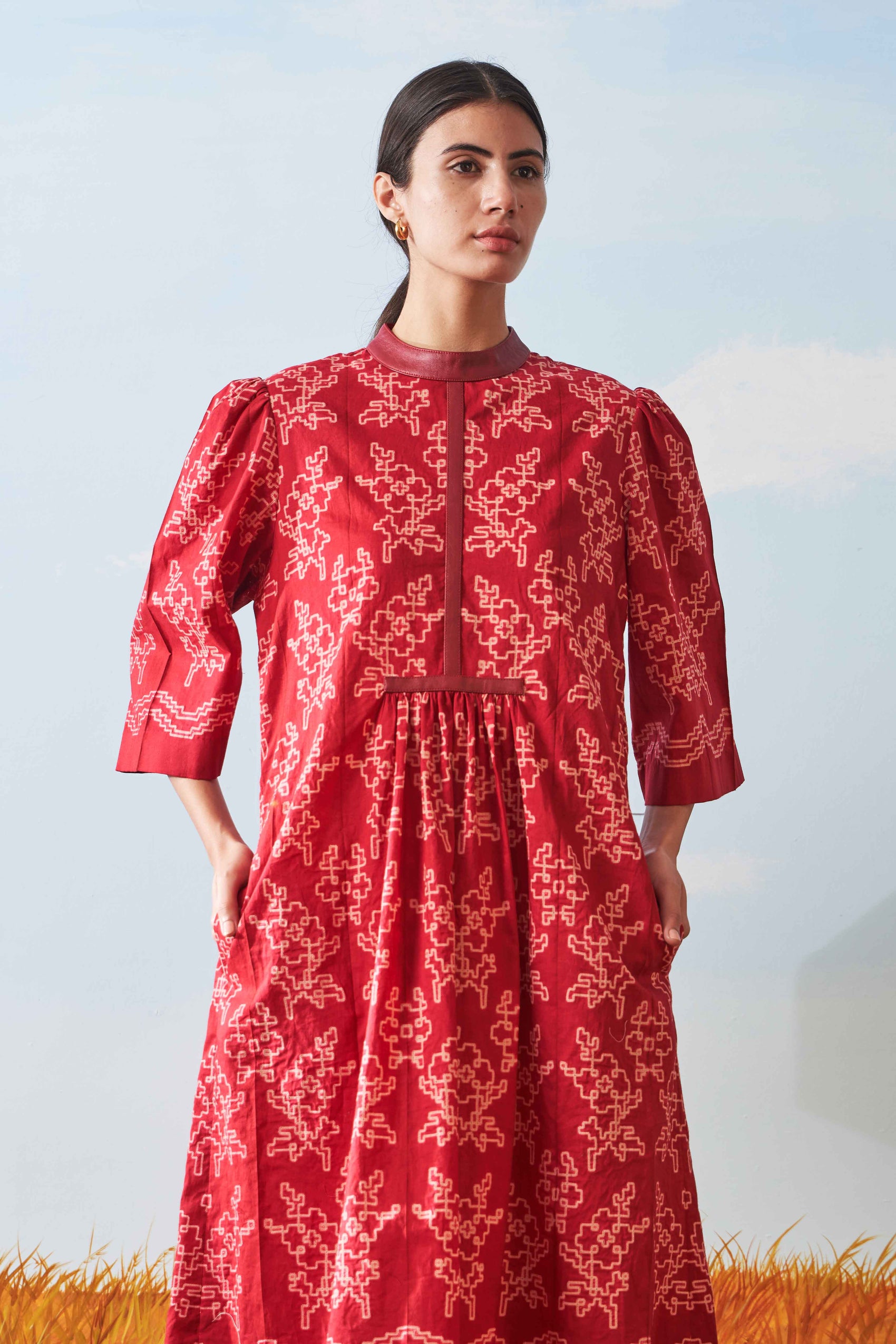 SHIBORI CENTER SLASH DRESS