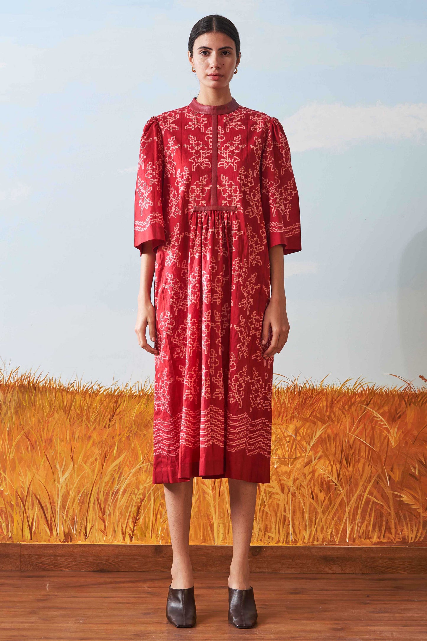 SHIBORI CENTER SLASH DRESS