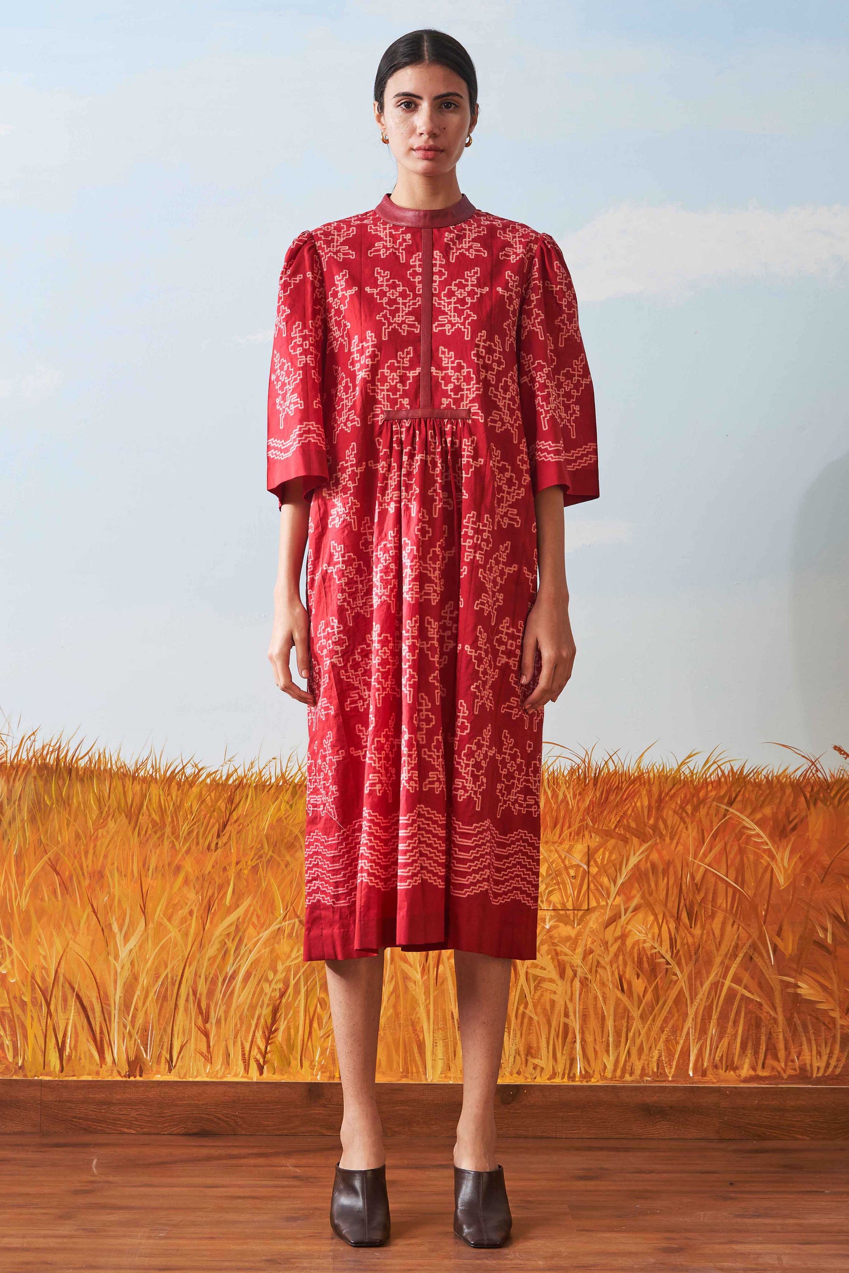 SHIBORI CENTER SLASH DRESS