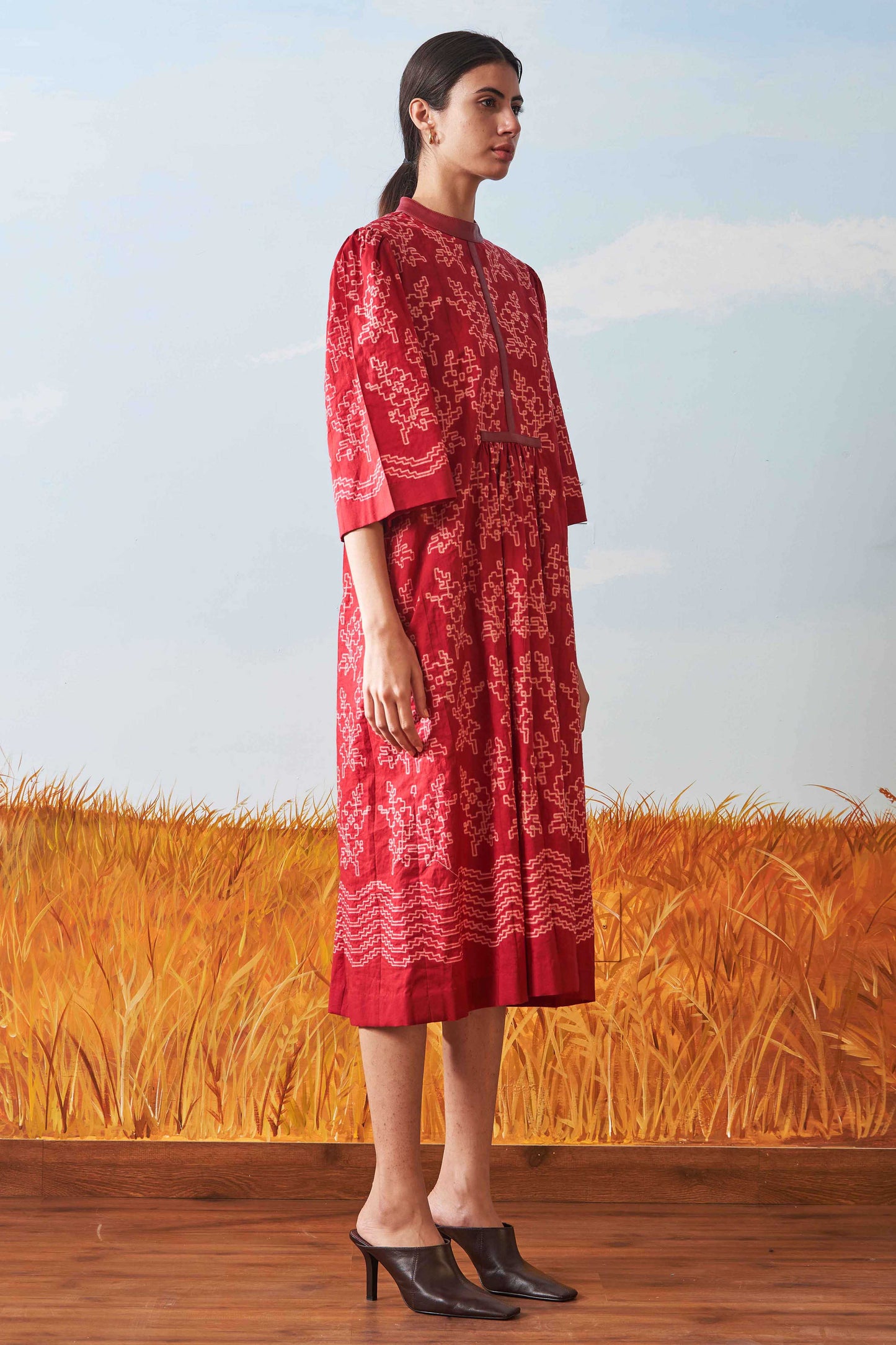 SHIBORI CENTER SLASH DRESS