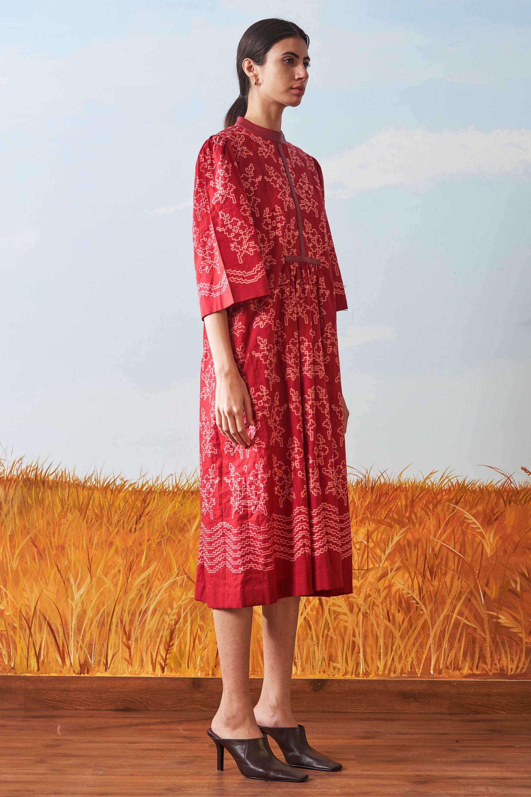 SHIBORI CENTER SLASH DRESS