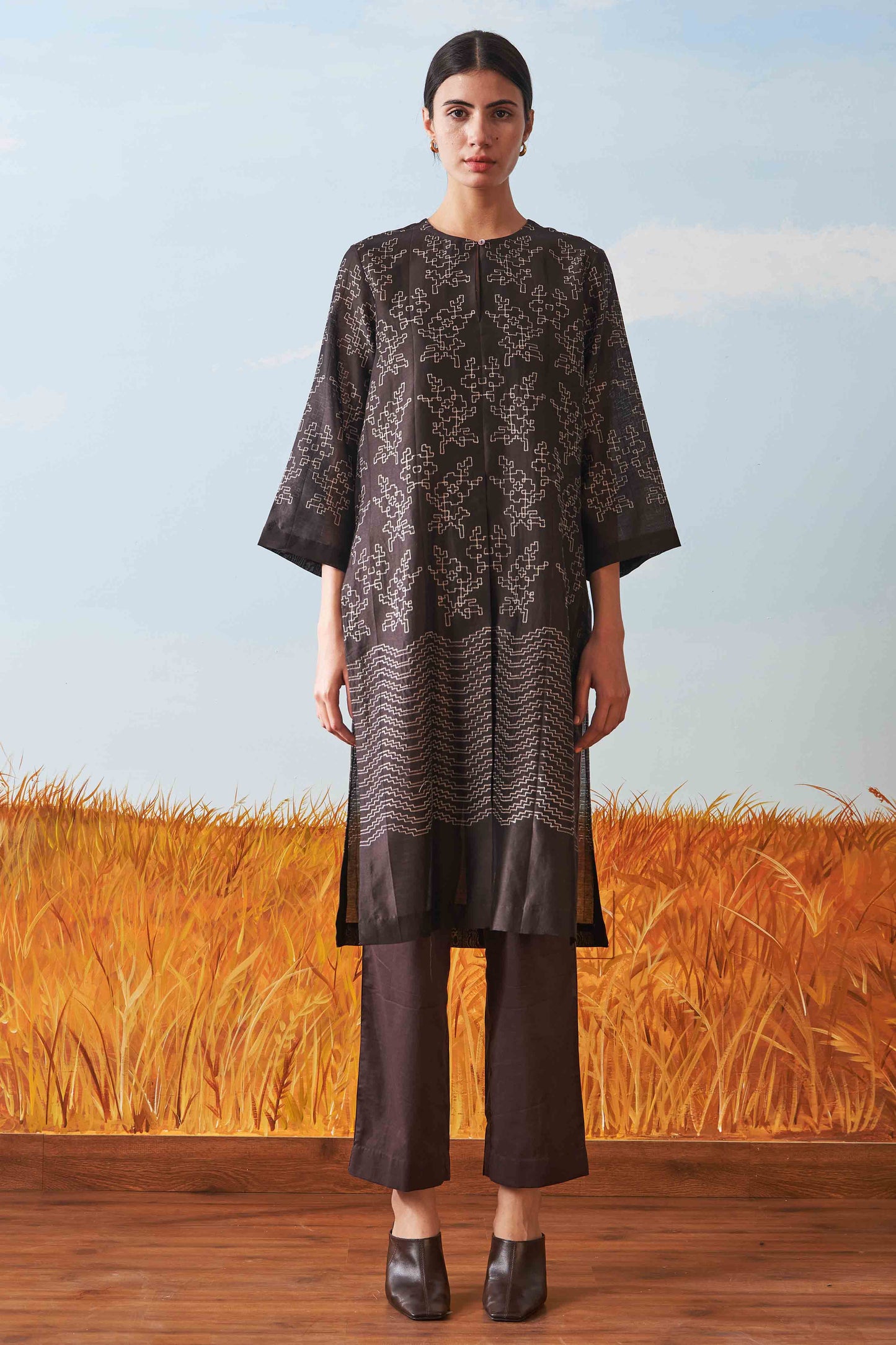 SHIBORI PLEATED TUNIC