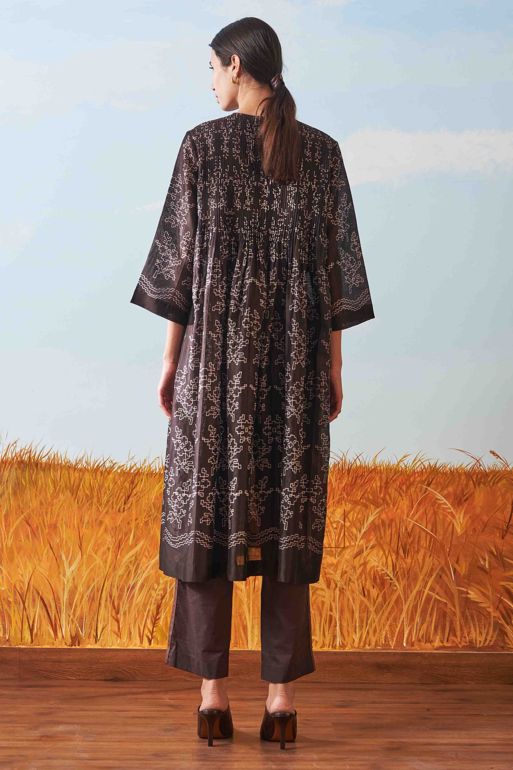 SHIBORI SUPER PLEATED KAMEEZ