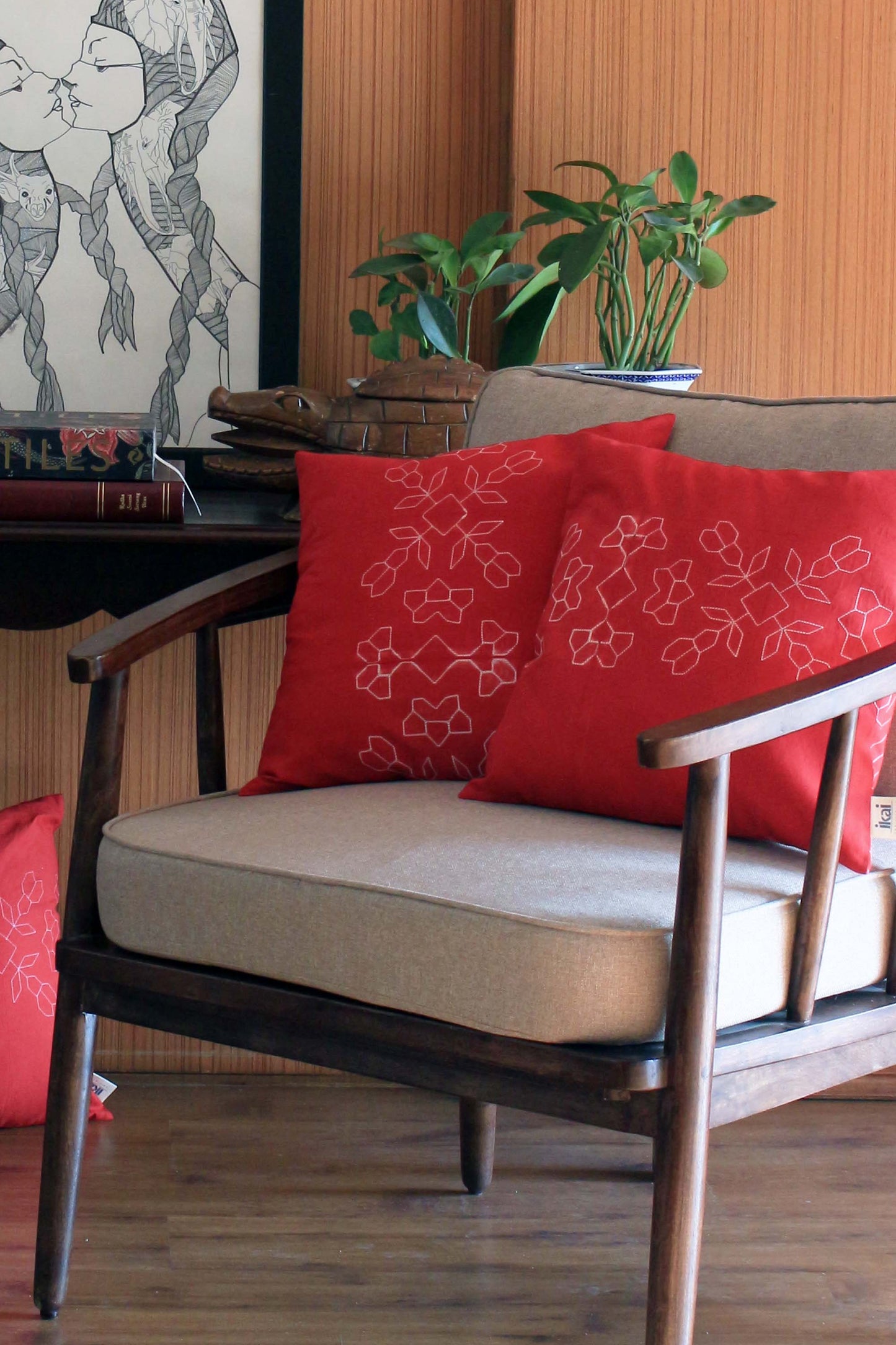 SHIBORI FLORAL CUSHION