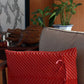 SHIBORI FLORAL RED CUSHION
