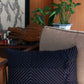 SHIBORI CHEVRON NAVY CUSHION