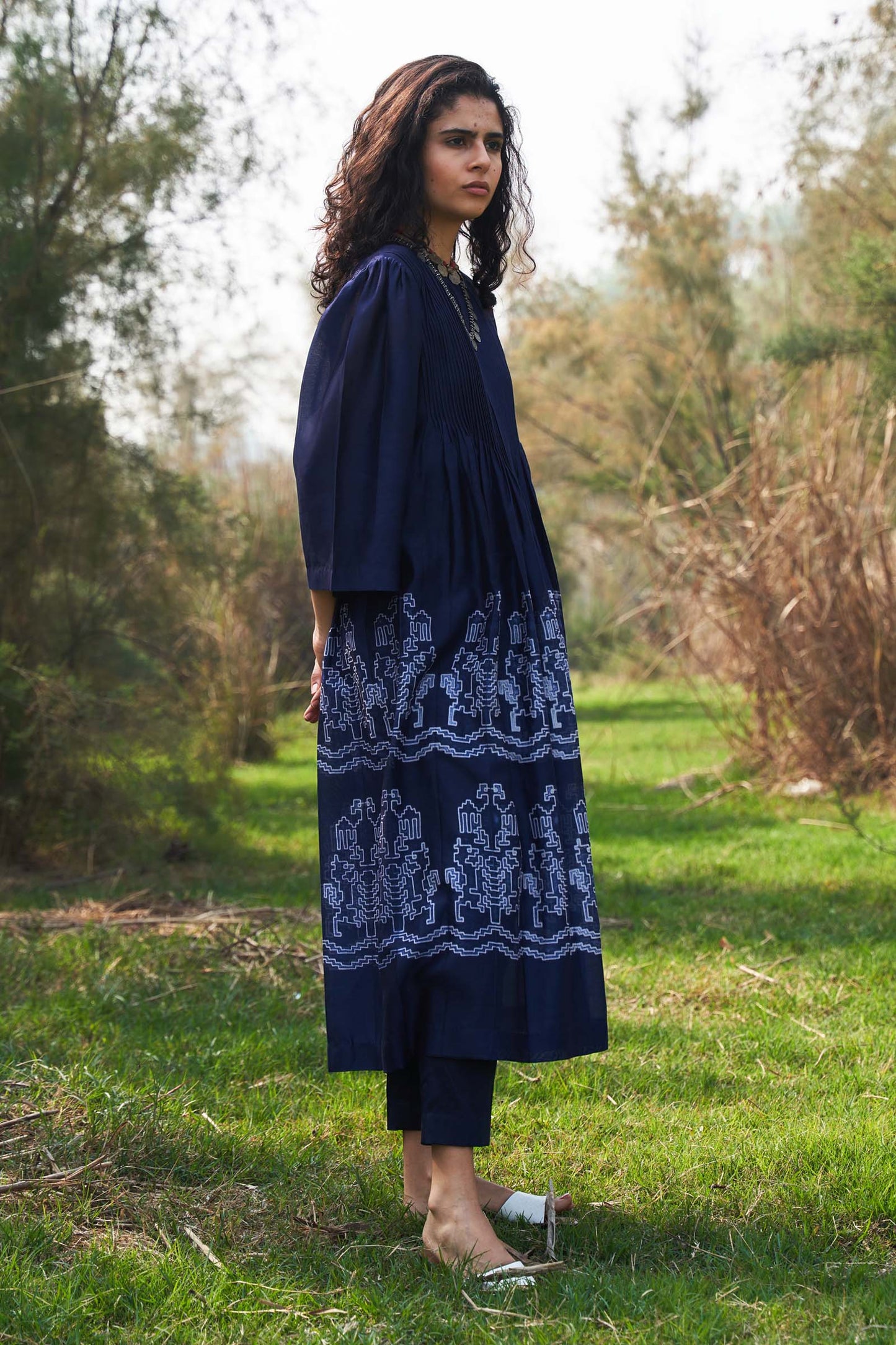 SHIBORI SUPER PLEATED KAMEEZ