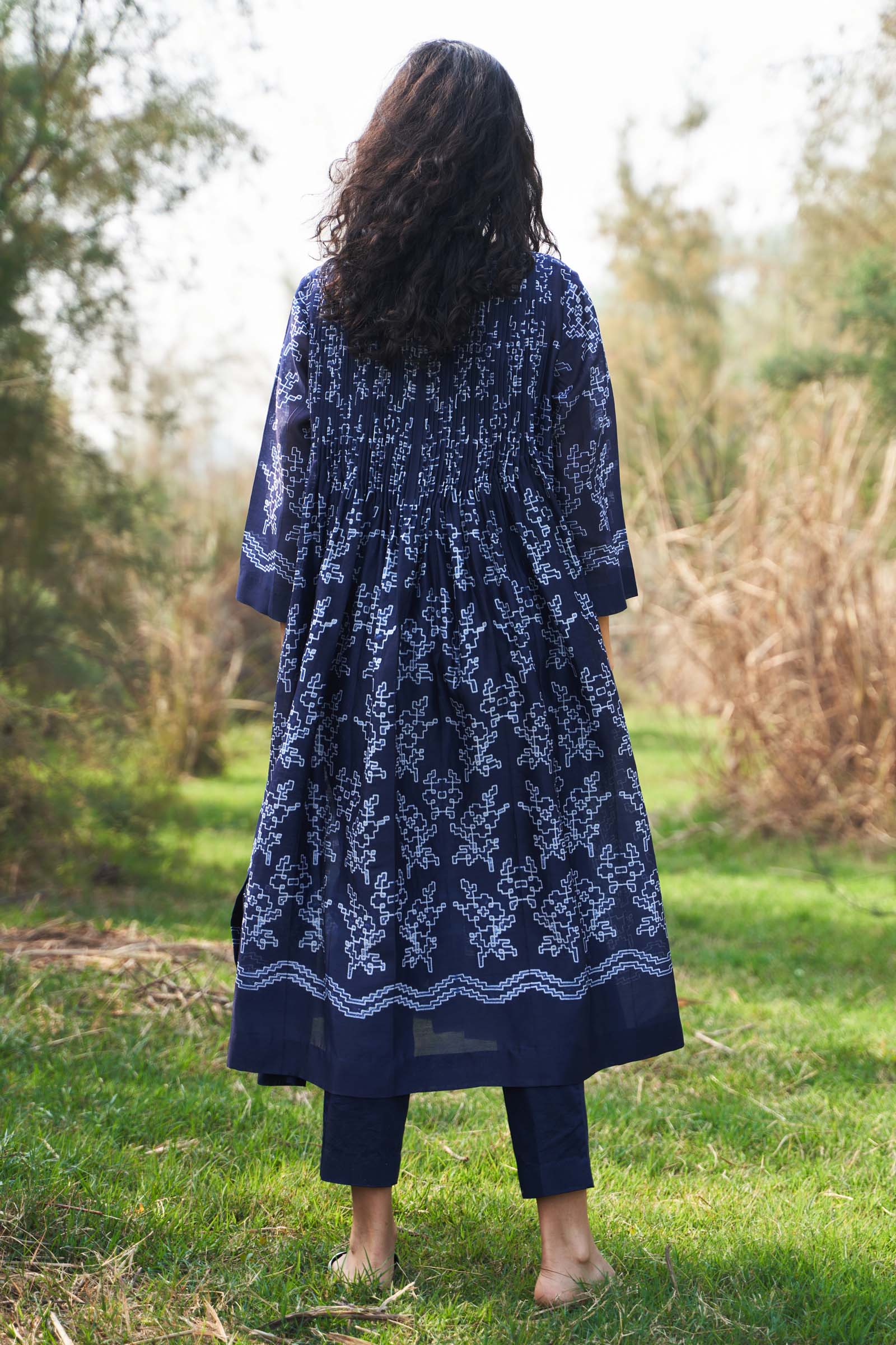 SHIBORI SUPER PLEATED KAMEEZ