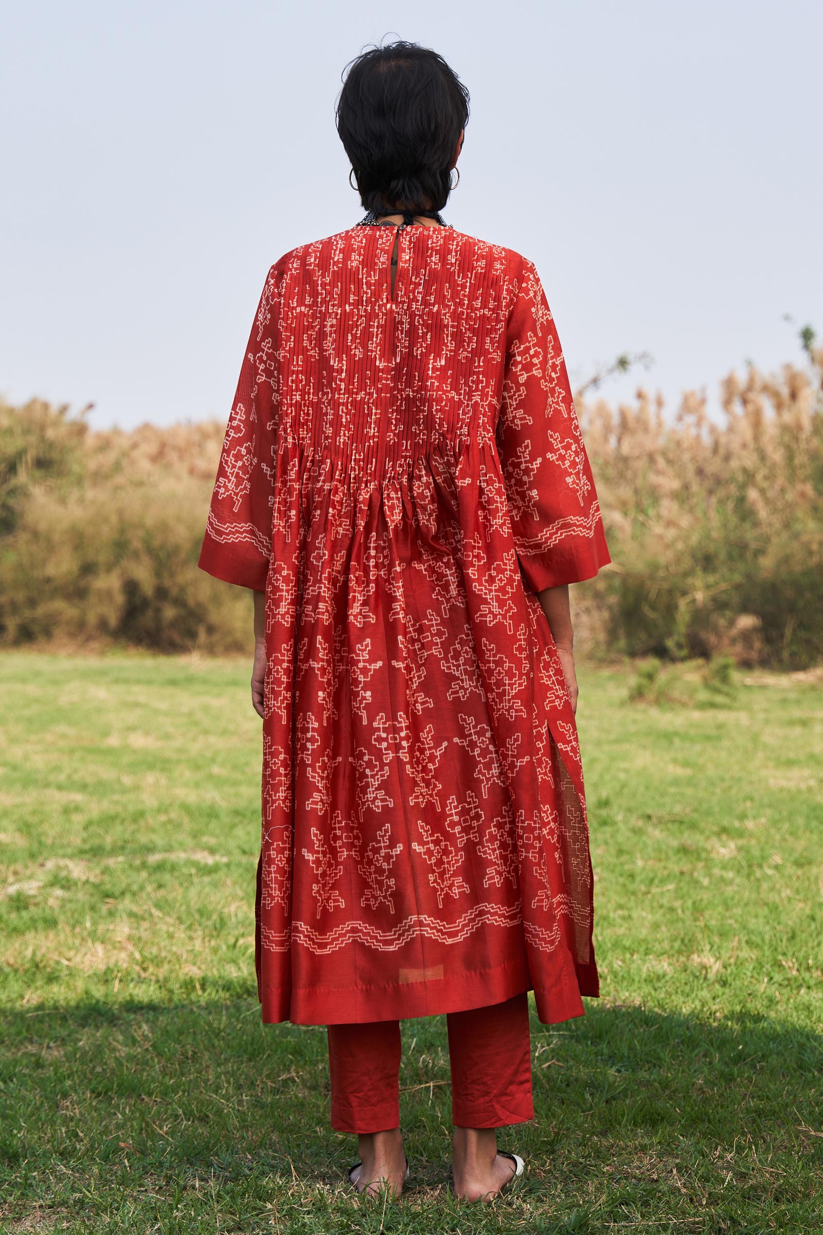 SHIBORI SUPER PLEATED KAMEEZ