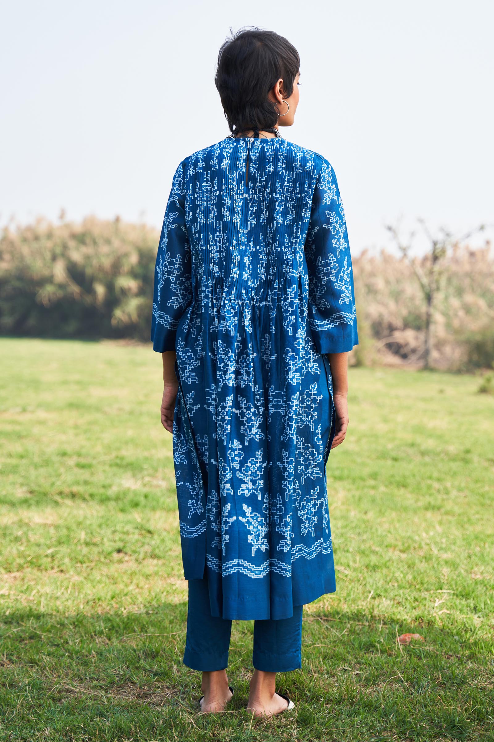 SHIBORI SUPER PLEATED KAMEEZ