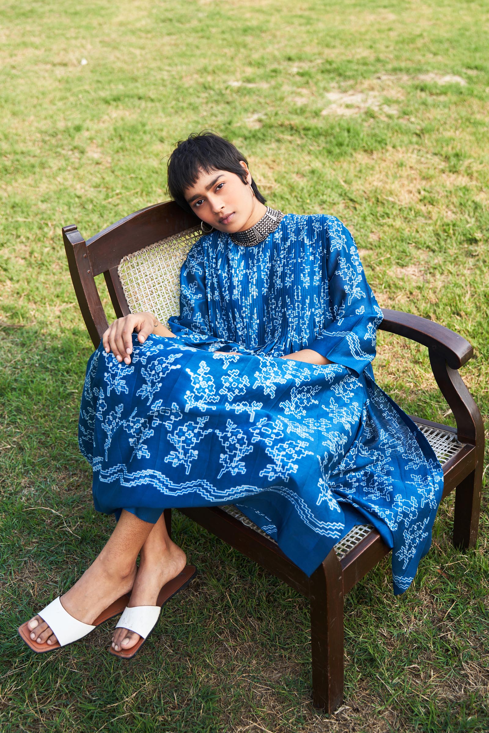 SHIBORI SUPER PLEATED KAMEEZ