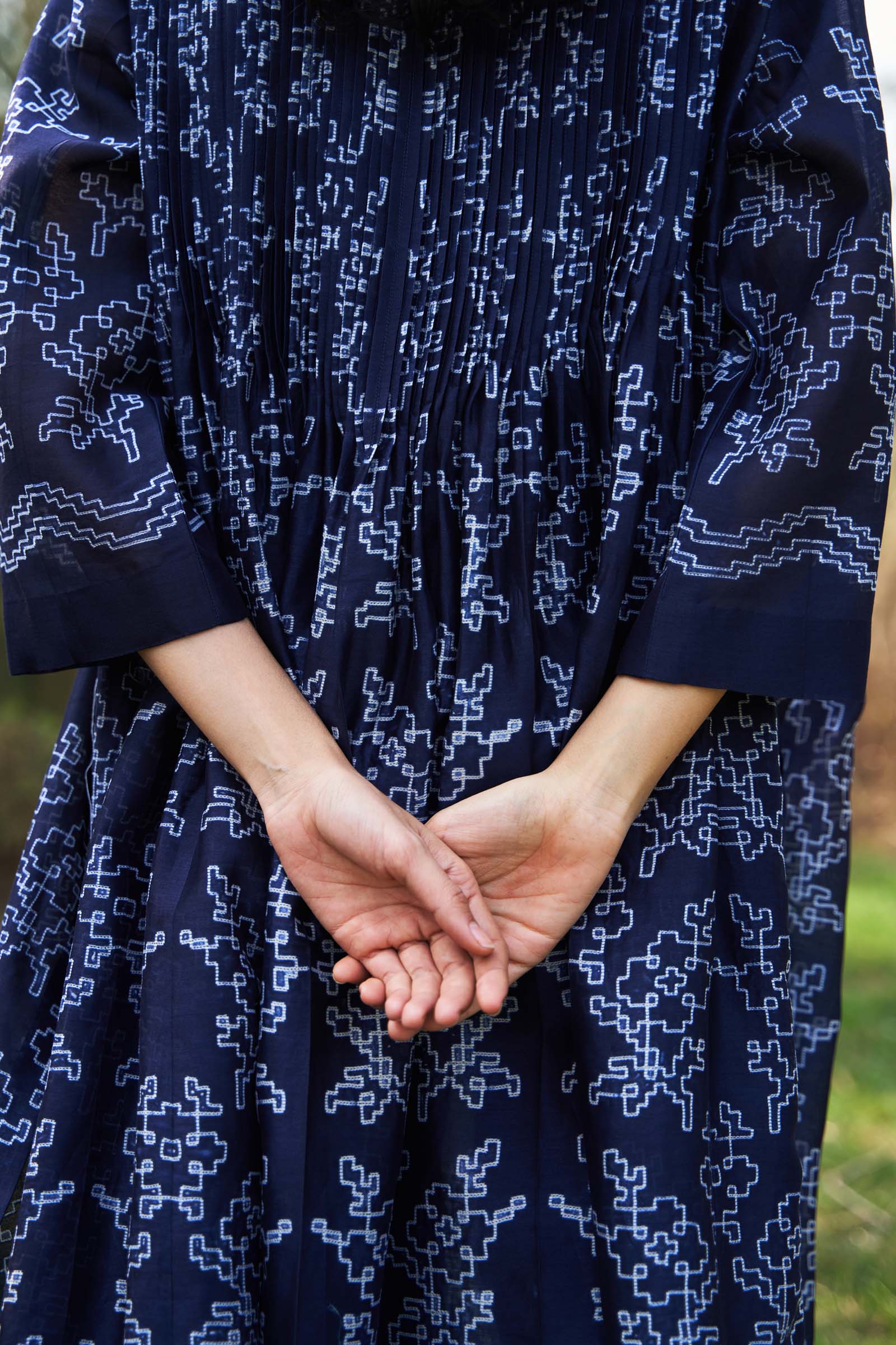 SHIBORI SUPER PLEATED KAMEEZ