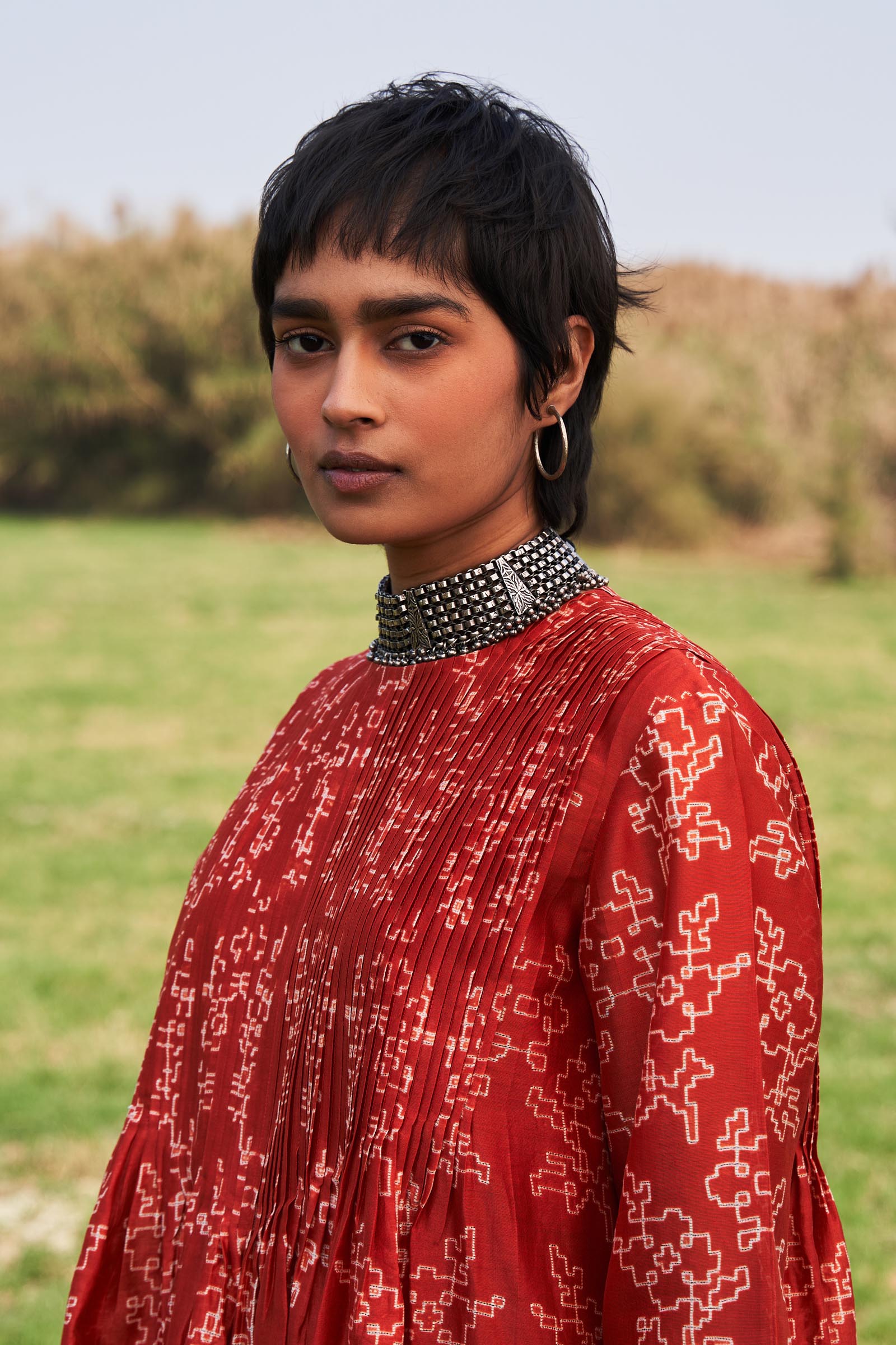 SHIBORI SUPER PLEATED KAMEEZ