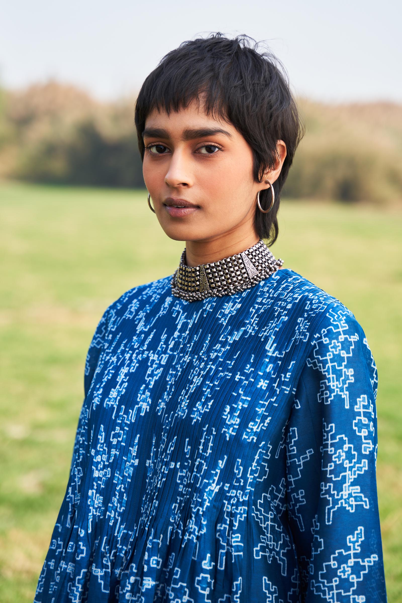 SHIBORI SUPER PLEATED KAMEEZ