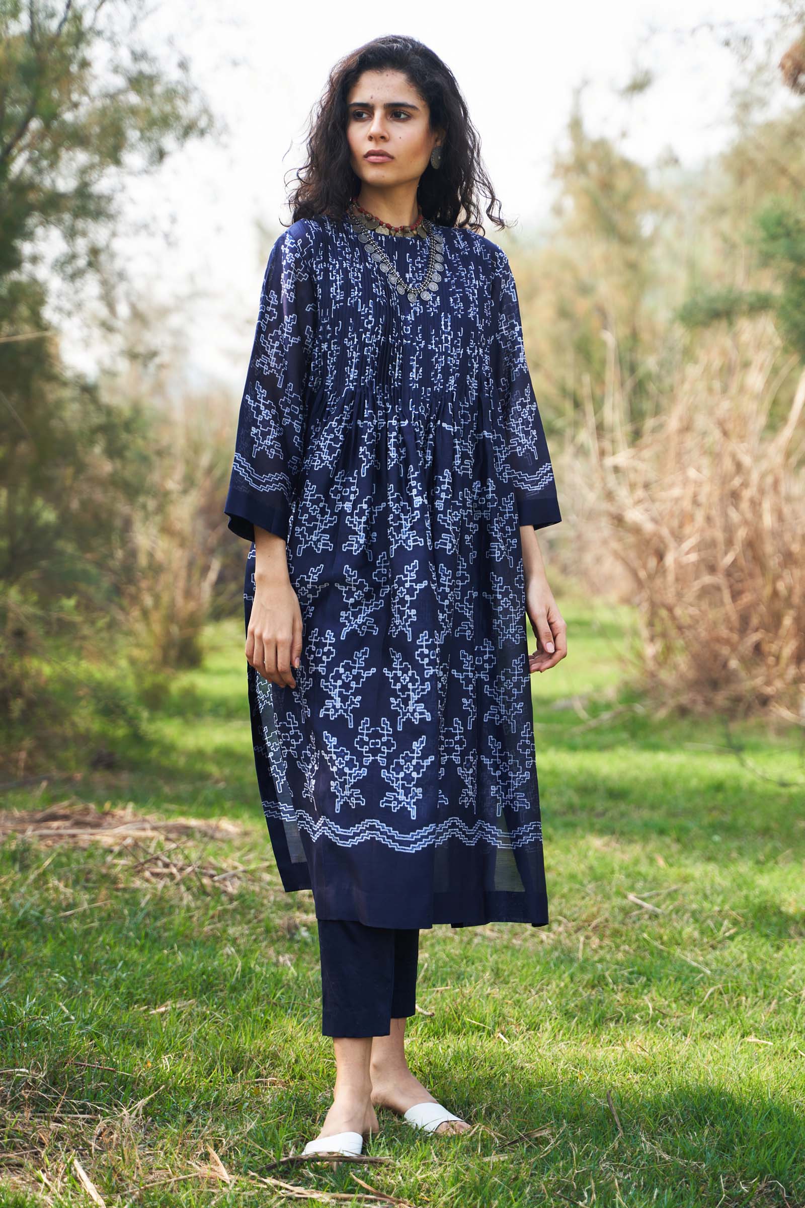 SHIBORI SUPER PLEATED KAMEEZ