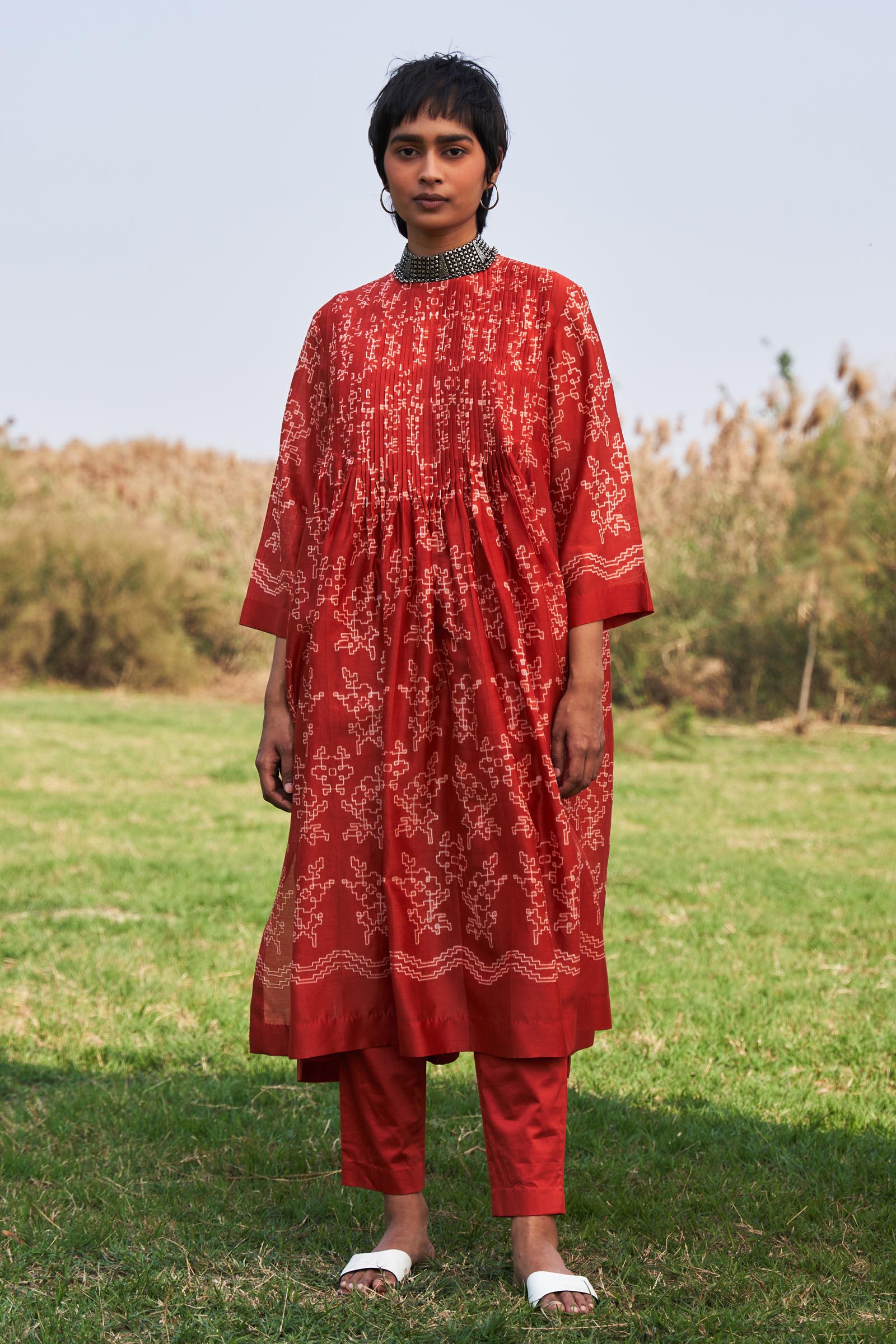 SHIBORI SUPER PLEATED KAMEEZ