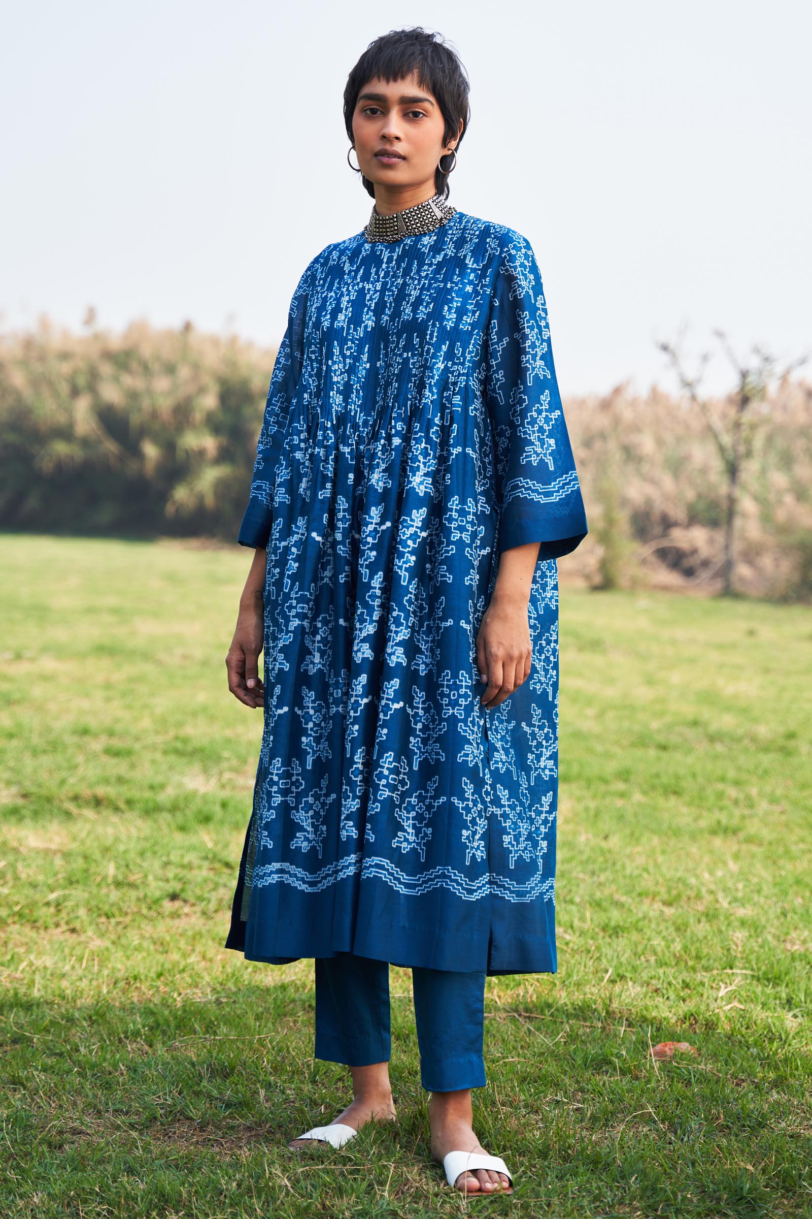 SHIBORI SUPER PLEATED KAMEEZ